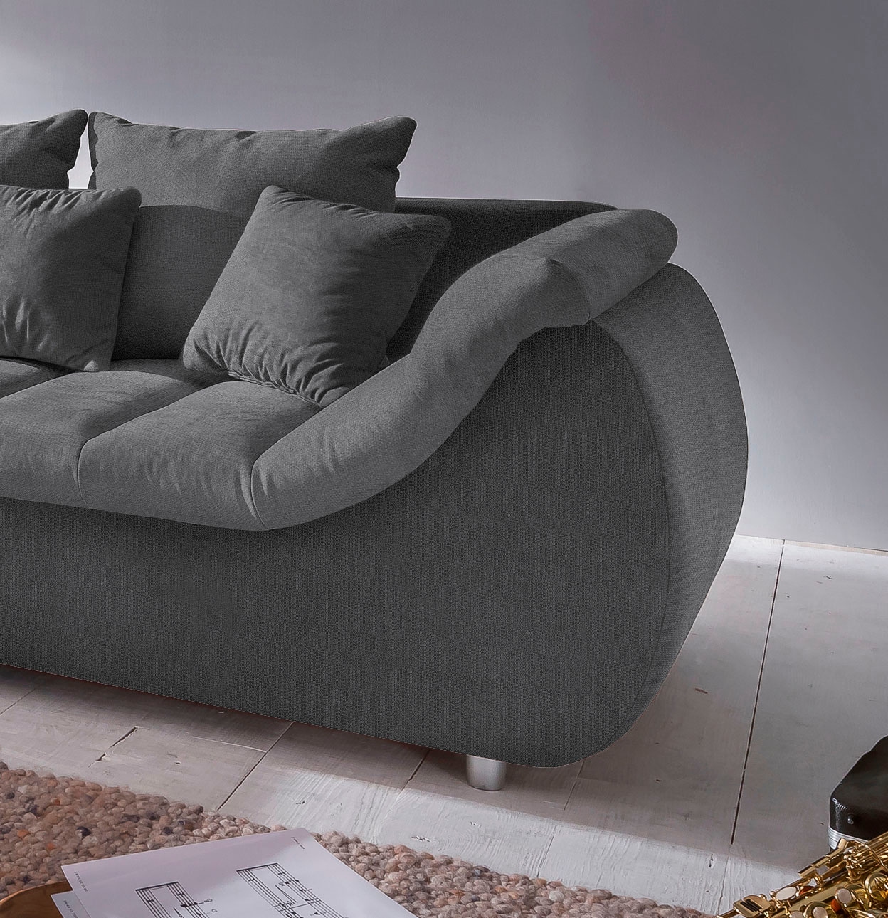 INOSIGN Ecksofa »Imola elegant und bequem, aktuelle Steppung im Sitz, L-Form«, wahlweise mit Bettfunktion