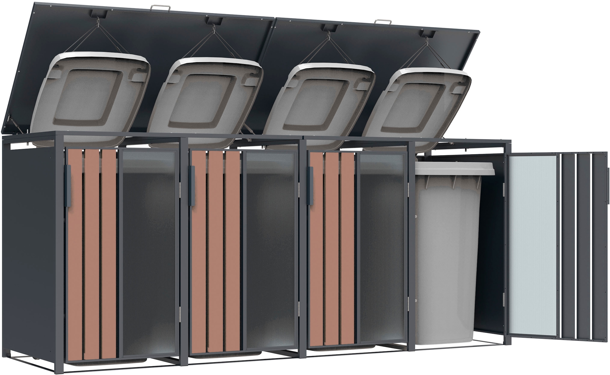 WESTMANN Mülltonnenbox »Status 4« BxTxH: 265x80x116 cm, für 4x240 L Mülltonnen