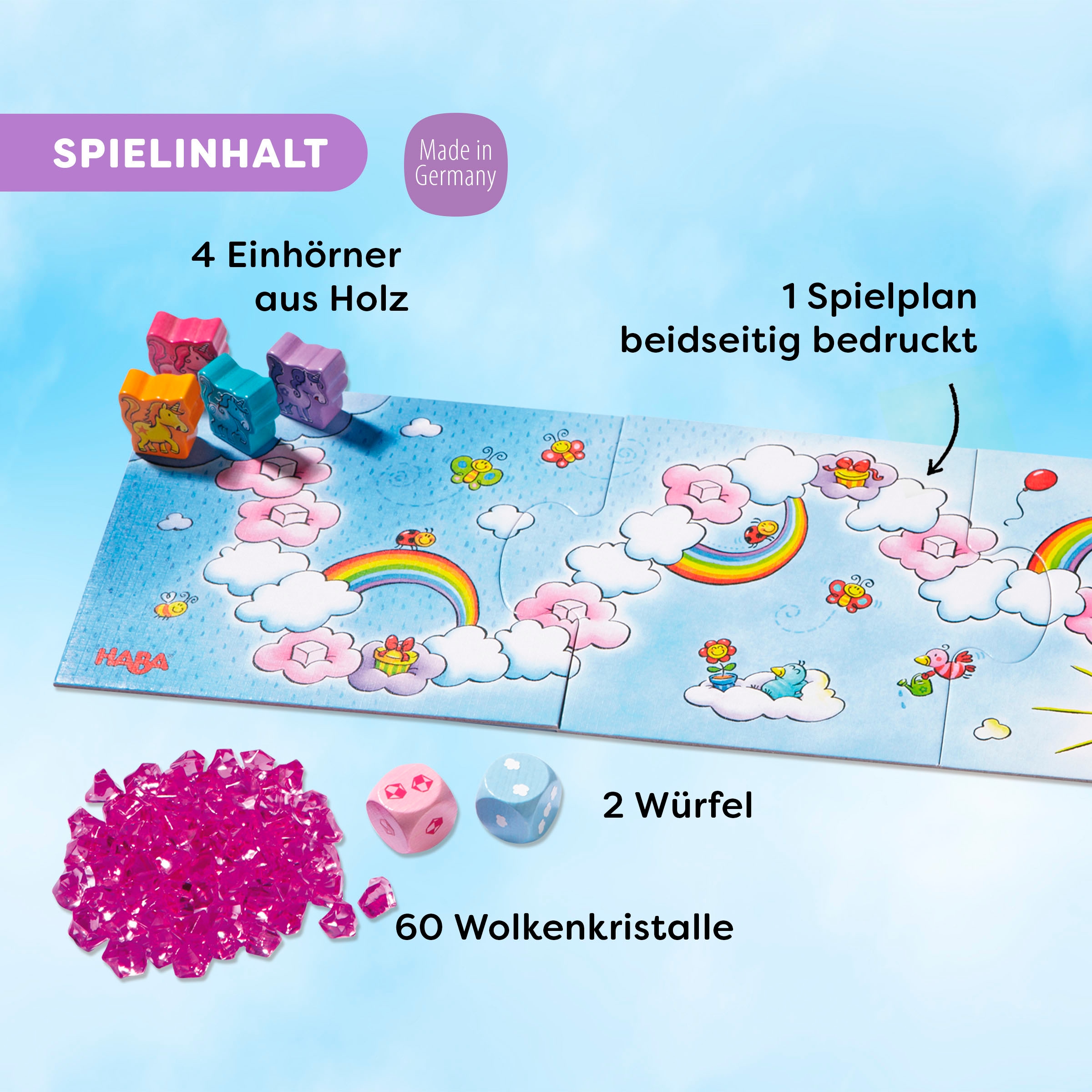 Haba Spiel »Einhorn Glitzerglück Wolkenschatz«, Made in Germany