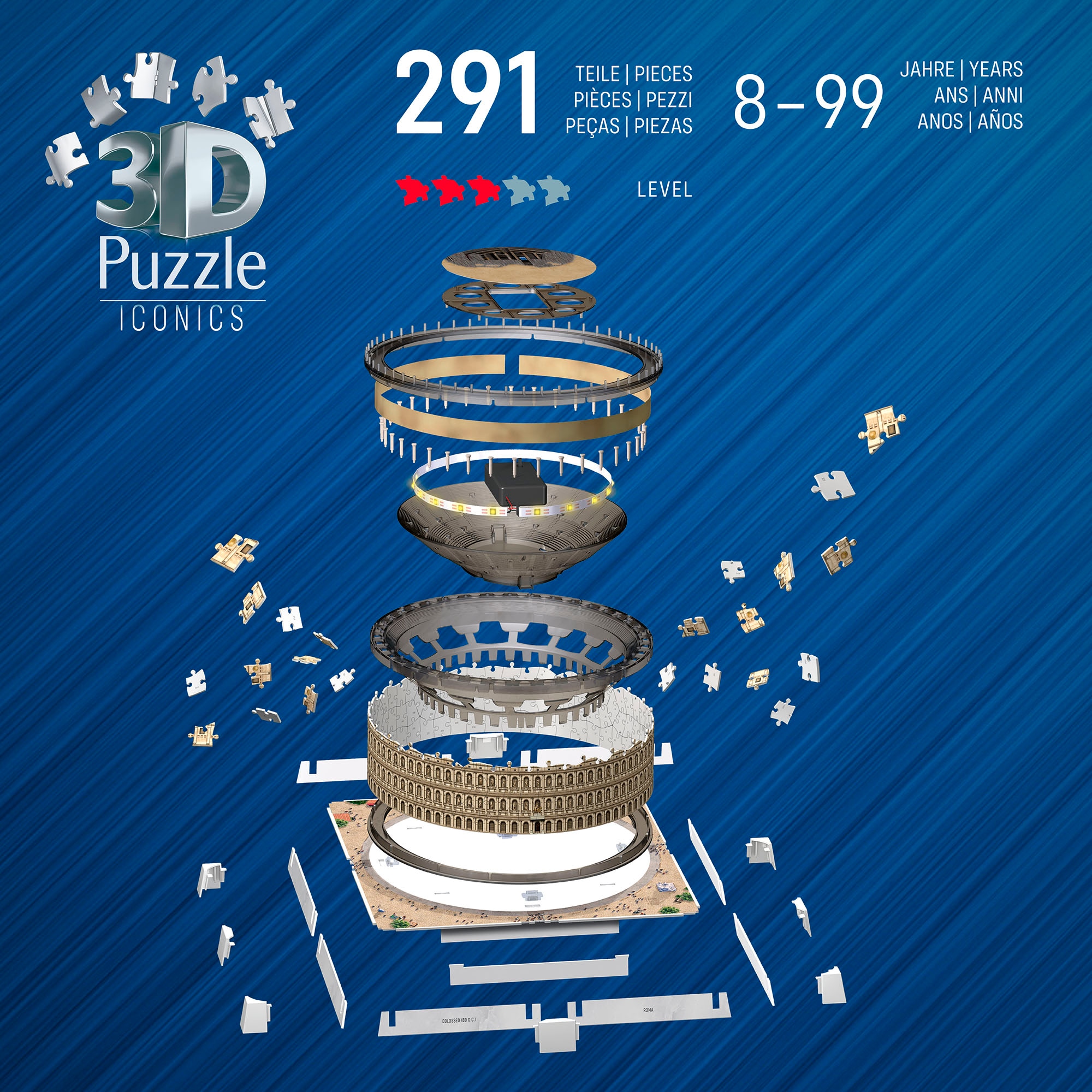 Ravensburger 3D-Puzzle »Iconics: Kolosseum Rom - mit Licht«, Made in Europe