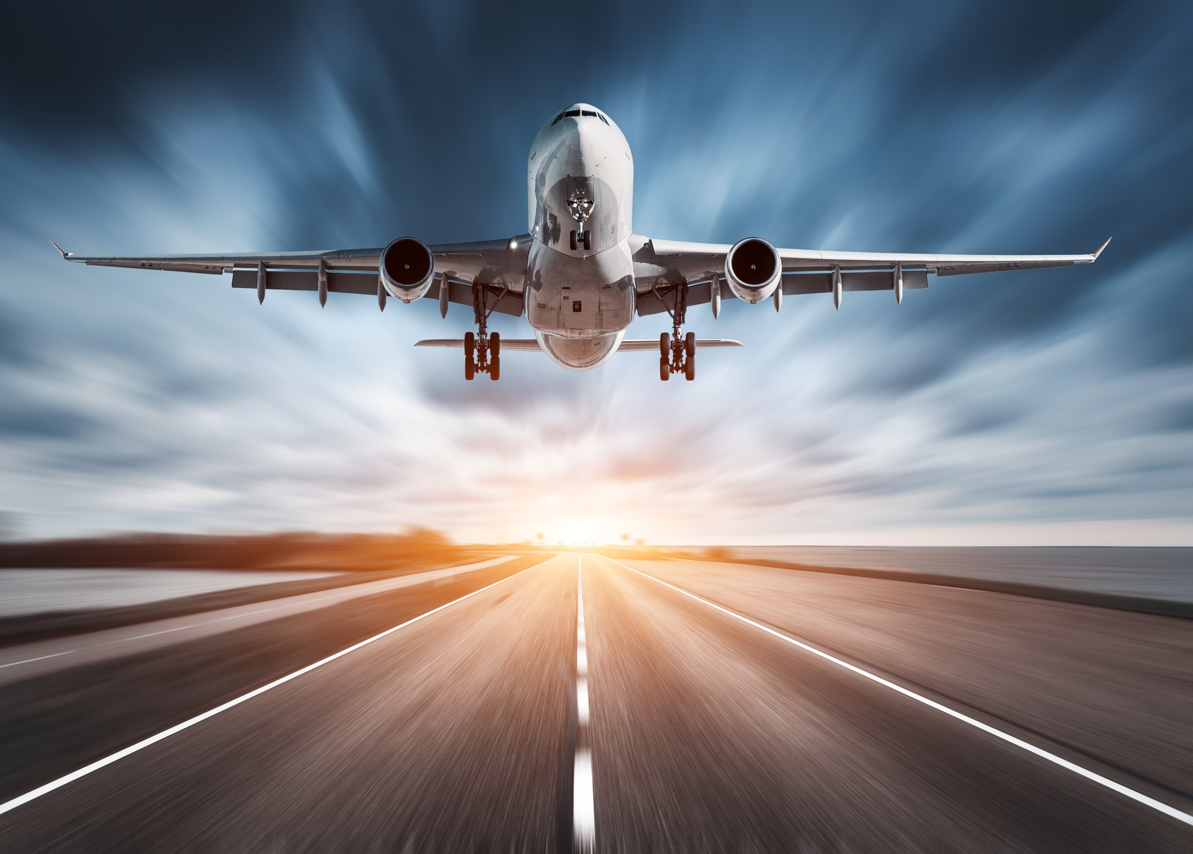 Papermoon Fototapete »Airplane Road Sunset« glatt günstig online kaufen