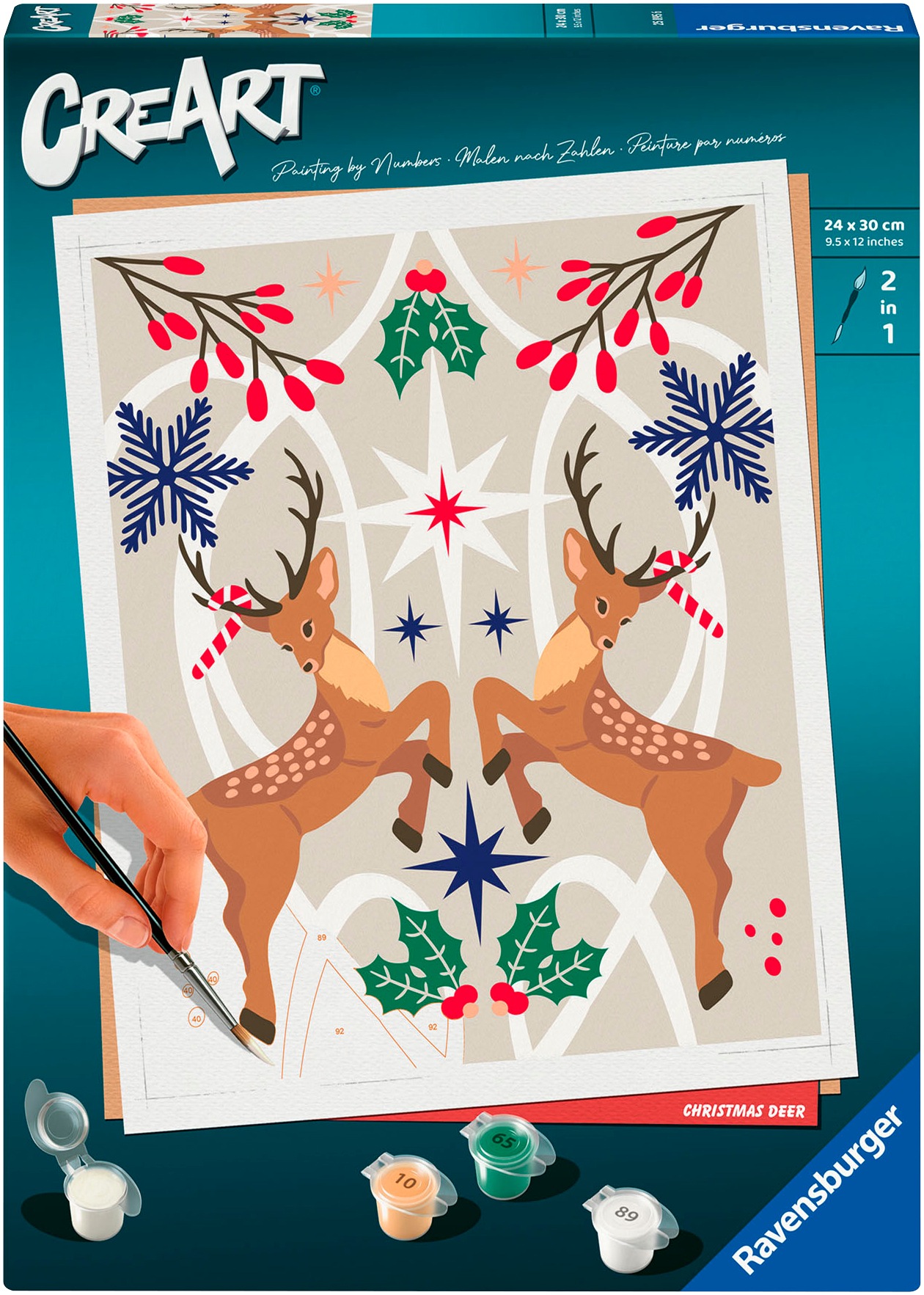 RAVENSBURGER Malen nach Zahlen »CreArt Adults Trend, Weihnachtlicher Hirsch« Made in Europe bunt