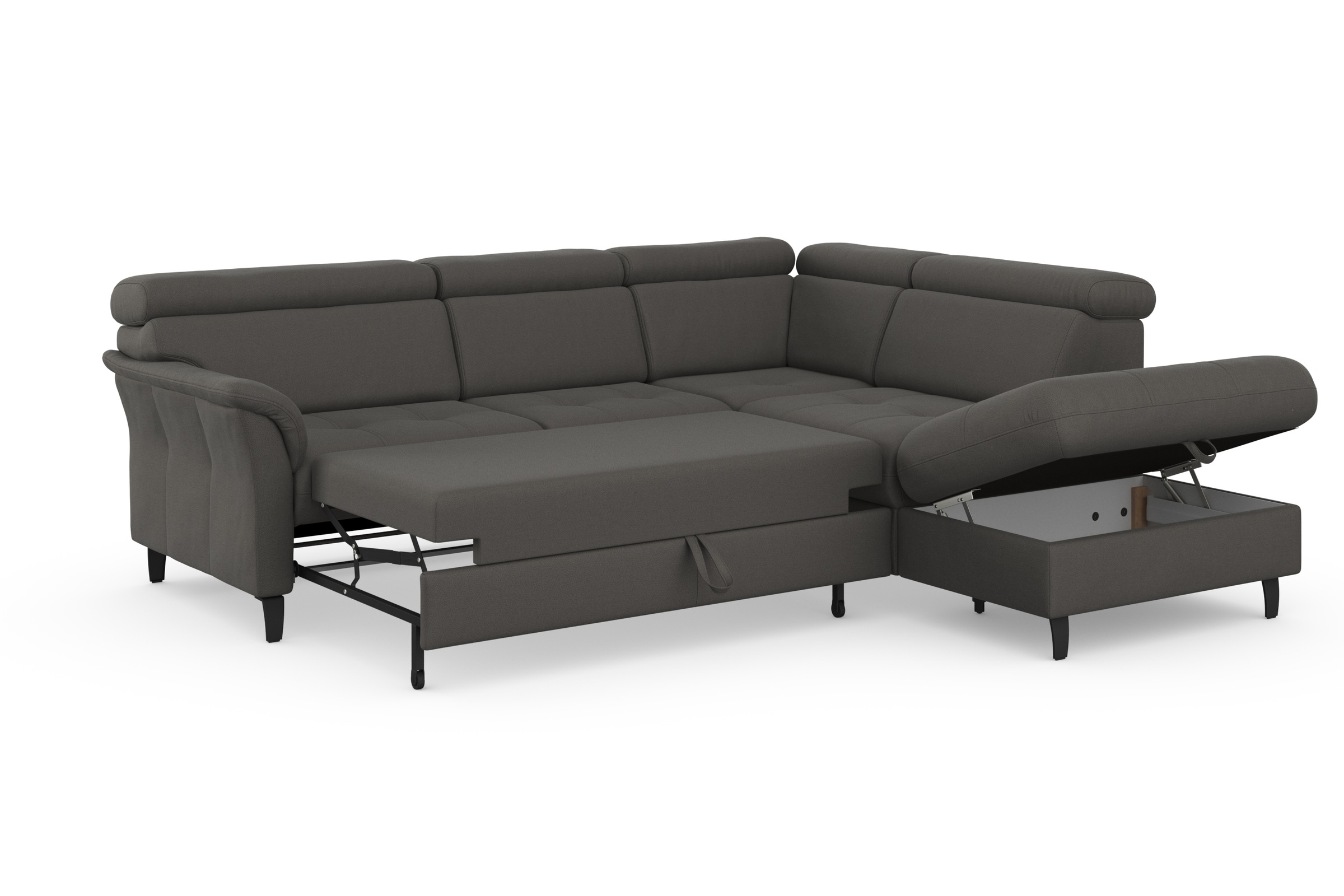 sit&more Ecksofa »Marano L-Form«, inklusive Kopfteilverstellung, wahlweise mit Bettfunktion, Bettkasten