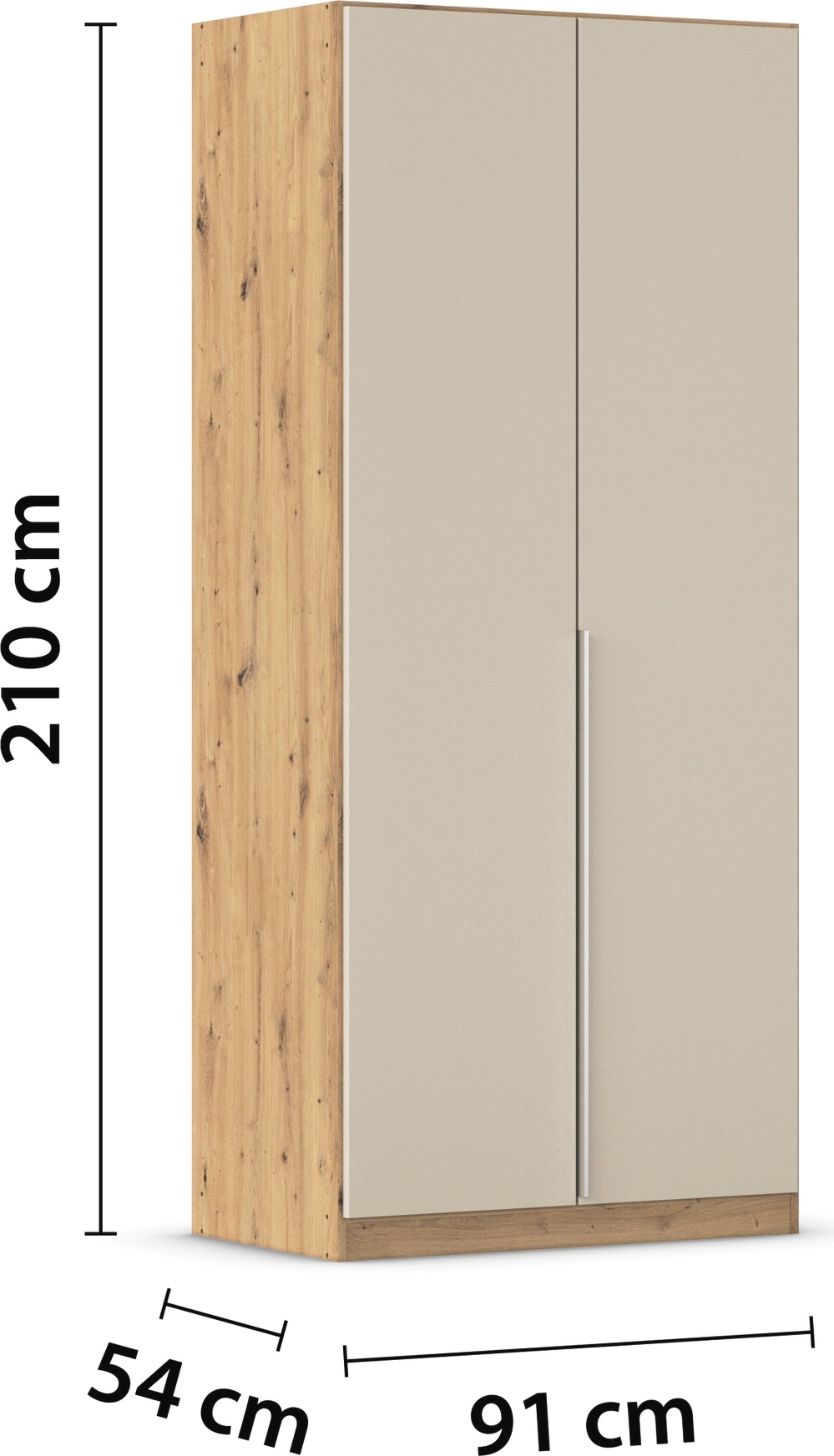 rauch Drehtürenschrank »Kleiderschrank Schrank Garderobe AGORDO TOPSELLER Schlafzimmer«, (in zwei Griff-Farben mit Dekor- oder Hochglanzfront), durchdachte Innenausstattung, in 6 Breiten und 2 Höhen MADE IN GERMANY