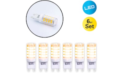 LED-Leuchtmittel, G9, 6 St., Warmweiß