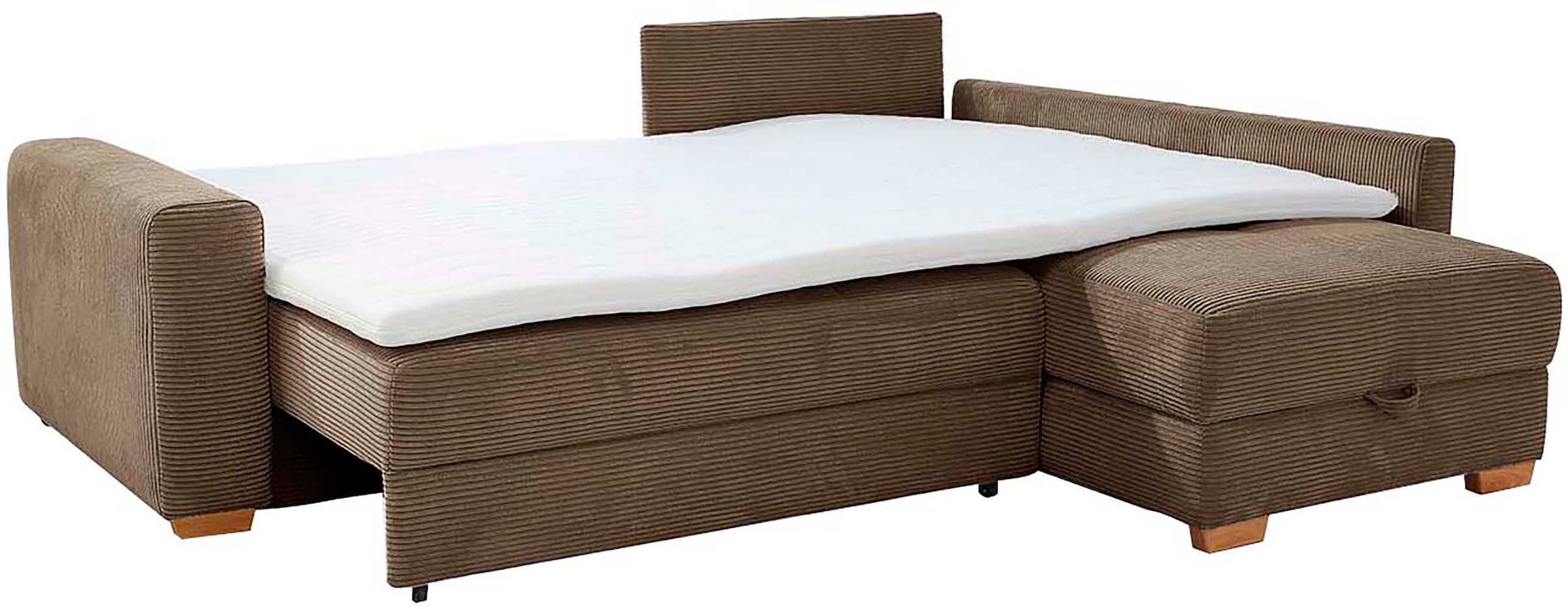 Jockenhöfer Gruppe Ecksofa »Sunset, Dauerschlafsofa mit«, Tonnentaschen-Federkern, 5cm Kaltschaumtopper, flexible montierbar