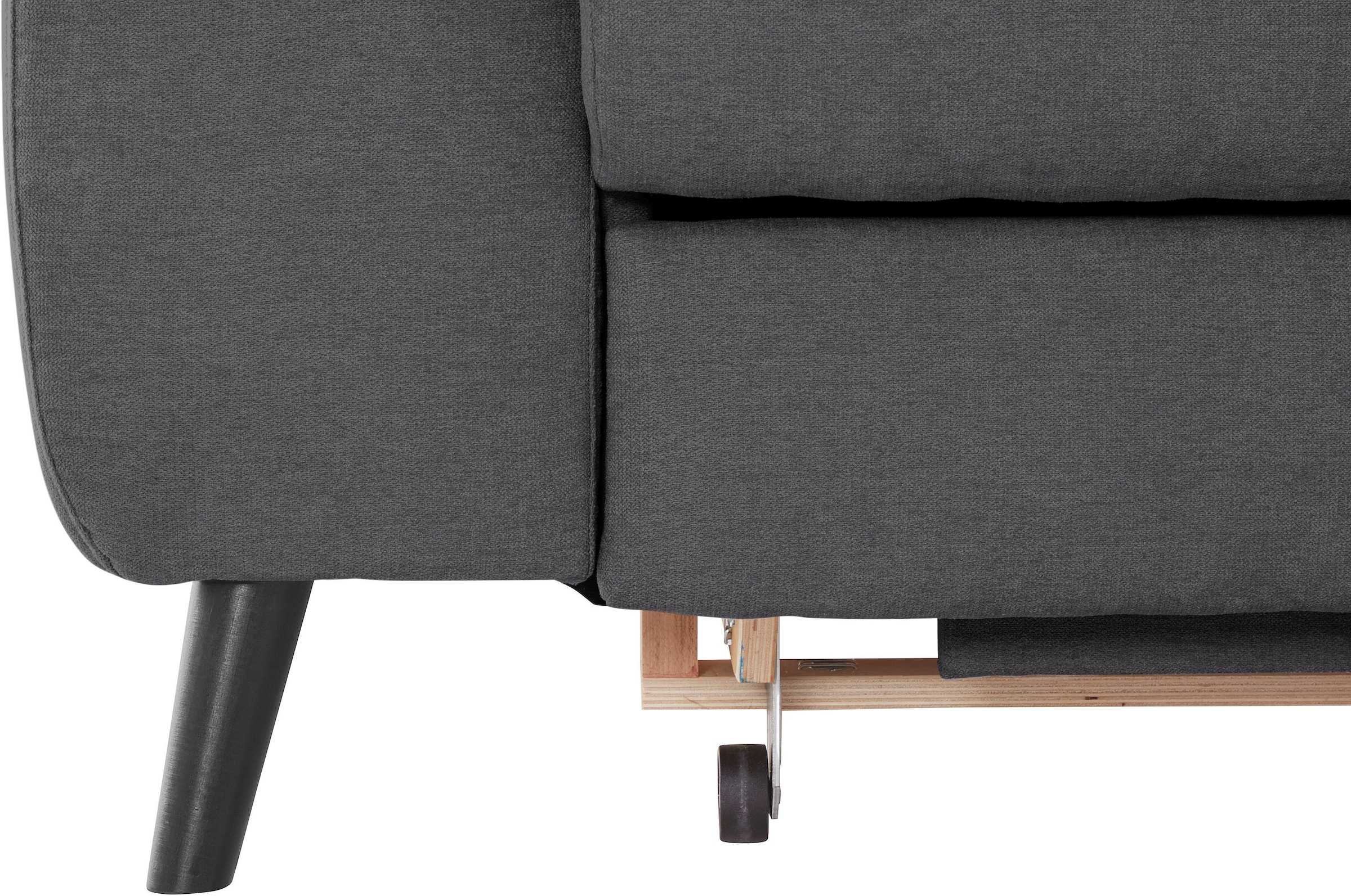 COTTA Ecksofa »Mia L-Form mit 3 Zierkissen«, wahlweise mit Bettfunktion, Bettkasten, Beleuchtung & Wireless-Charger