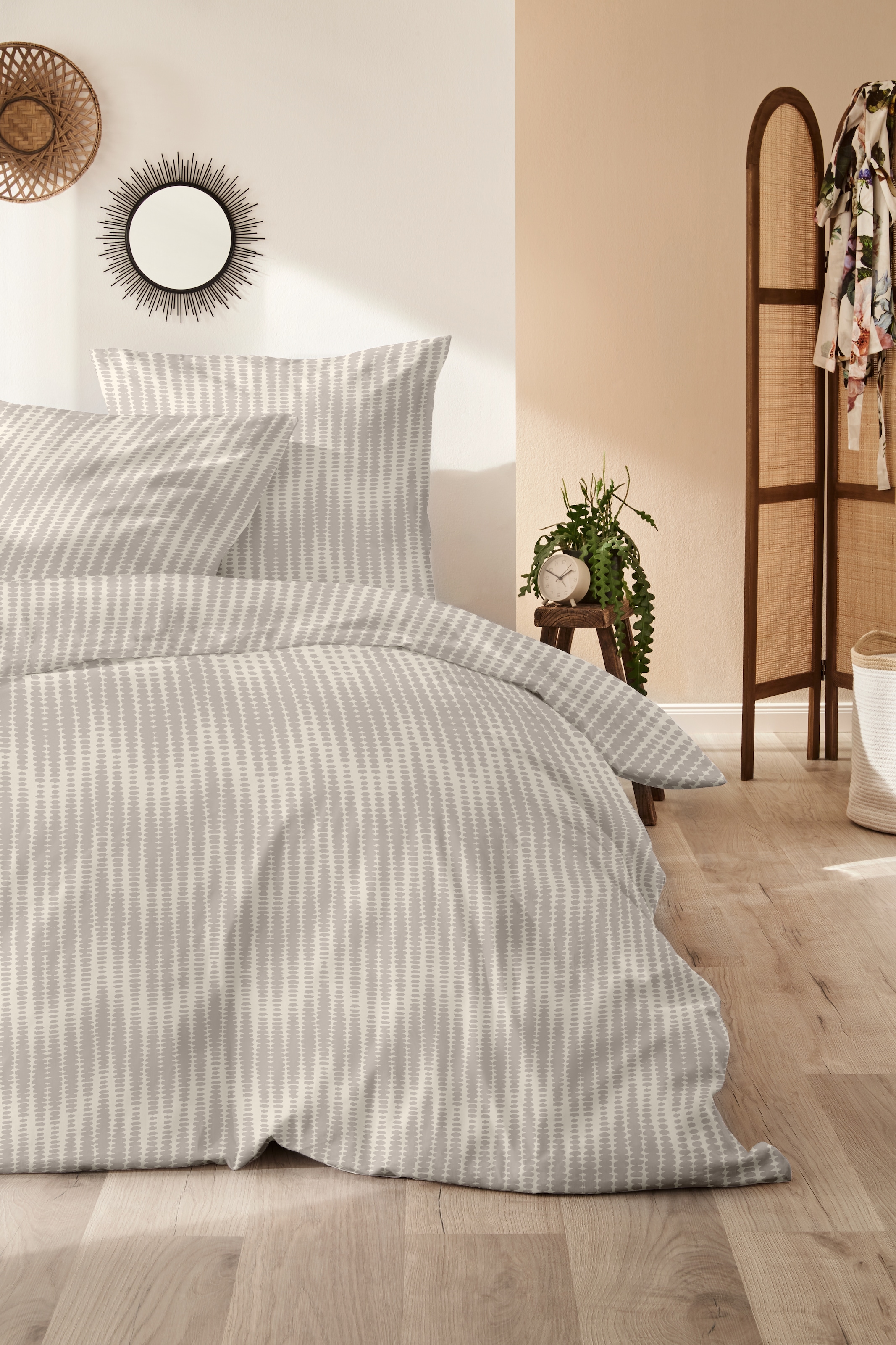 Primera Bettwäsche »Feinbiber-Bettwäsche Illusion« 2 Stk. tlg. mit ruhigem Muster