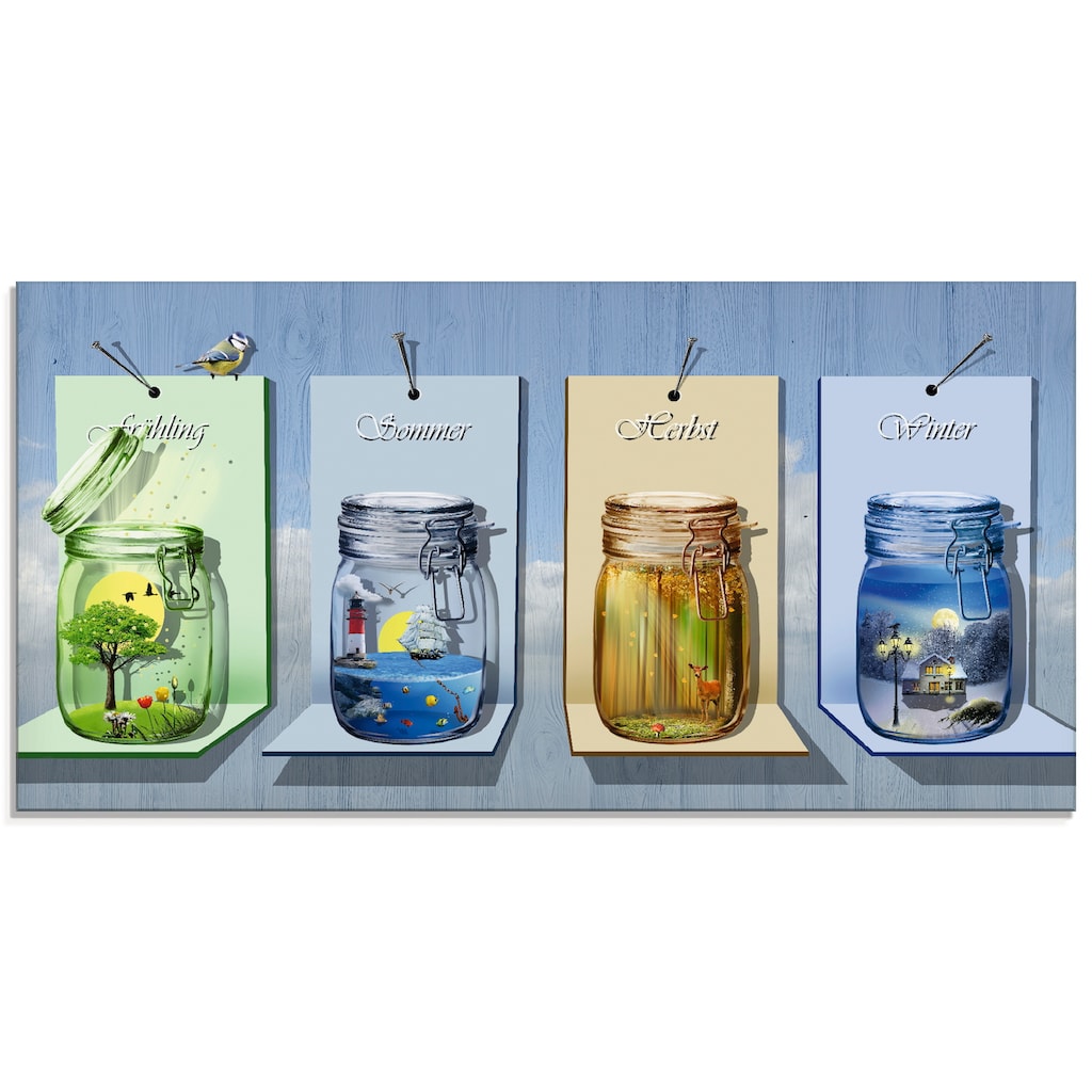 Artland Glasbild »Jahreszeiten in Gläsern«, Vier Jahreszeiten, (1 St.), in verschiedenen Größen