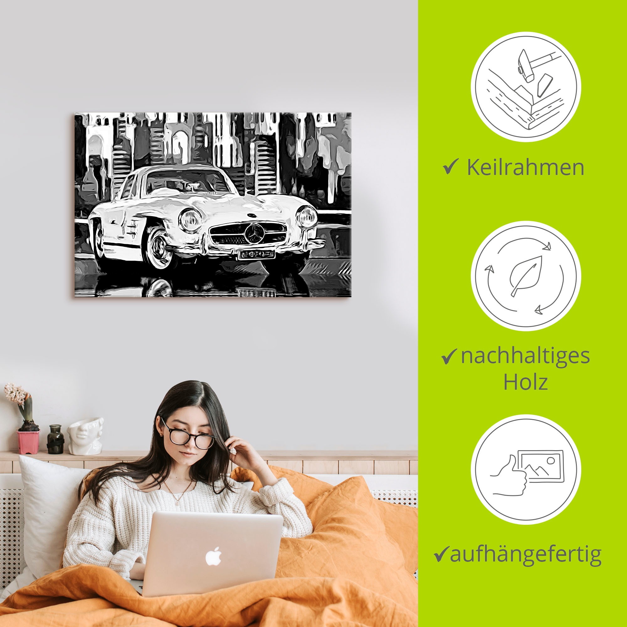Artland Wandbild »300 SL Flügeltürer«, Auto, (1 St.), als Alubild, Leinwandbild, Wandaufkleber oder Poster in versch. Größen