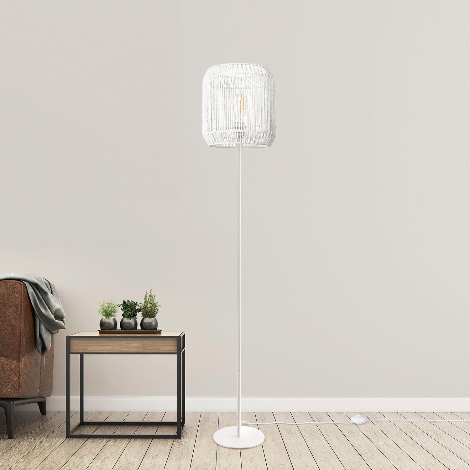 Paco Home Stehlampe »Pedro«, 1 flammig, Leuchtmittel E27   ohne Leuchtmitte günstig online kaufen