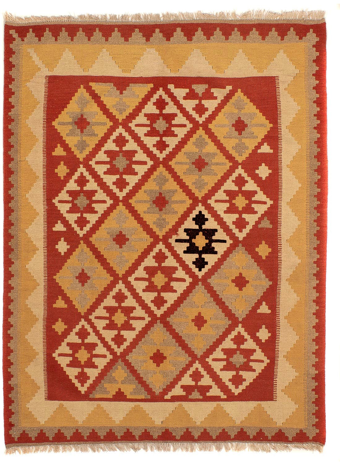 morgenland Wollteppich »Kelim - Oriental - 198 x 150 cm - rot«, rechteckig, günstig online kaufen