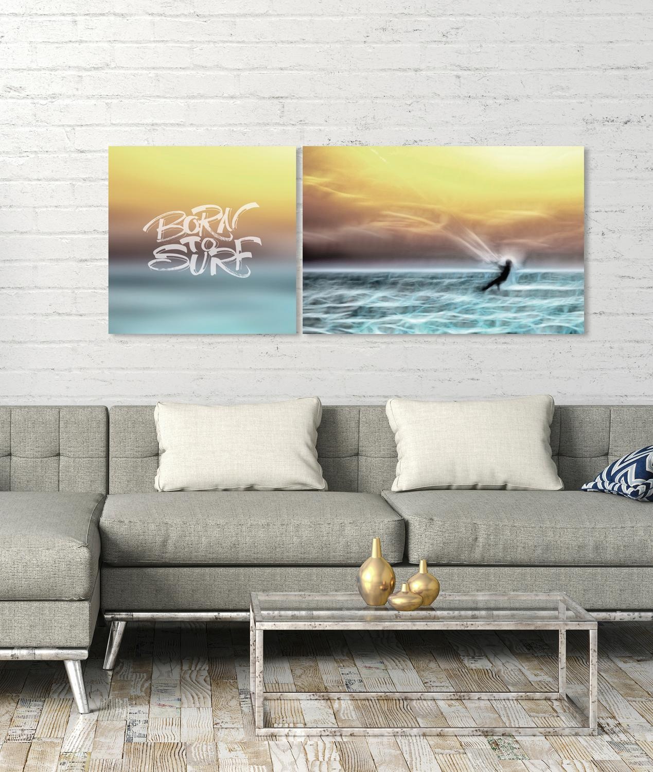 queence Leinwandbild »Born to Surf«, Meer-Meer Bilder-Kunst-Modern-Spa-Spa günstig online kaufen
