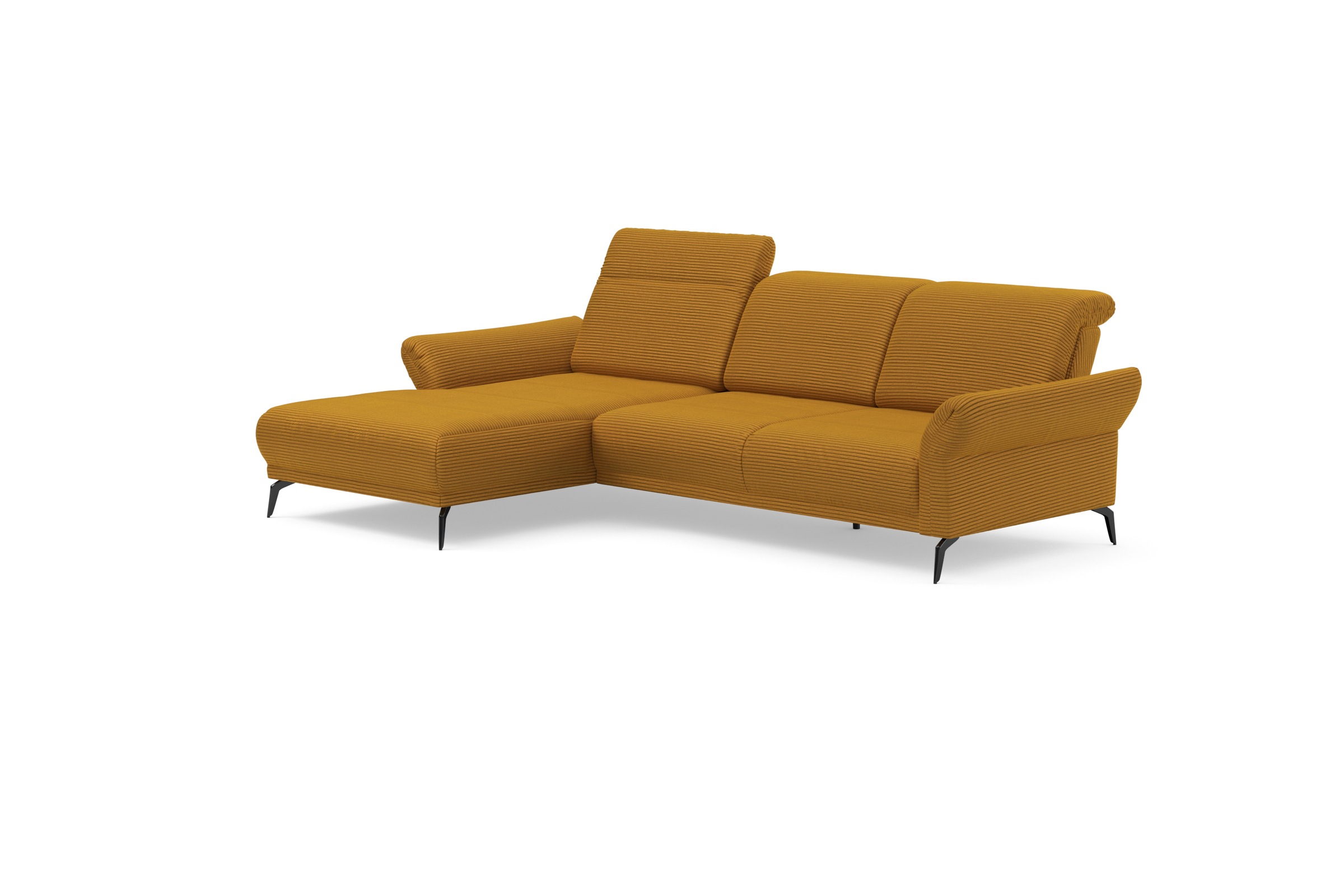 INOSIGN Ecksofa »Coco L-Form«, Sitztiefen-, Arm- und Kopfteilverstellung, Cord-Bezug, Fußhöhe 15 cm