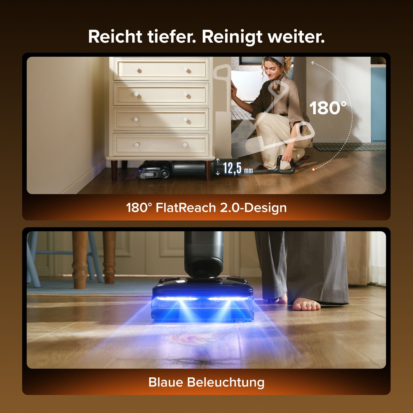 Roborock Nass-Trocken-Sauger »F25 Steam-Kit, 25.000 Pa Saugkraft, vier Reinigungsmodi« Dampfreinigung, Lay-Flat-Reinigung, Selbstreinigung und Trocknung