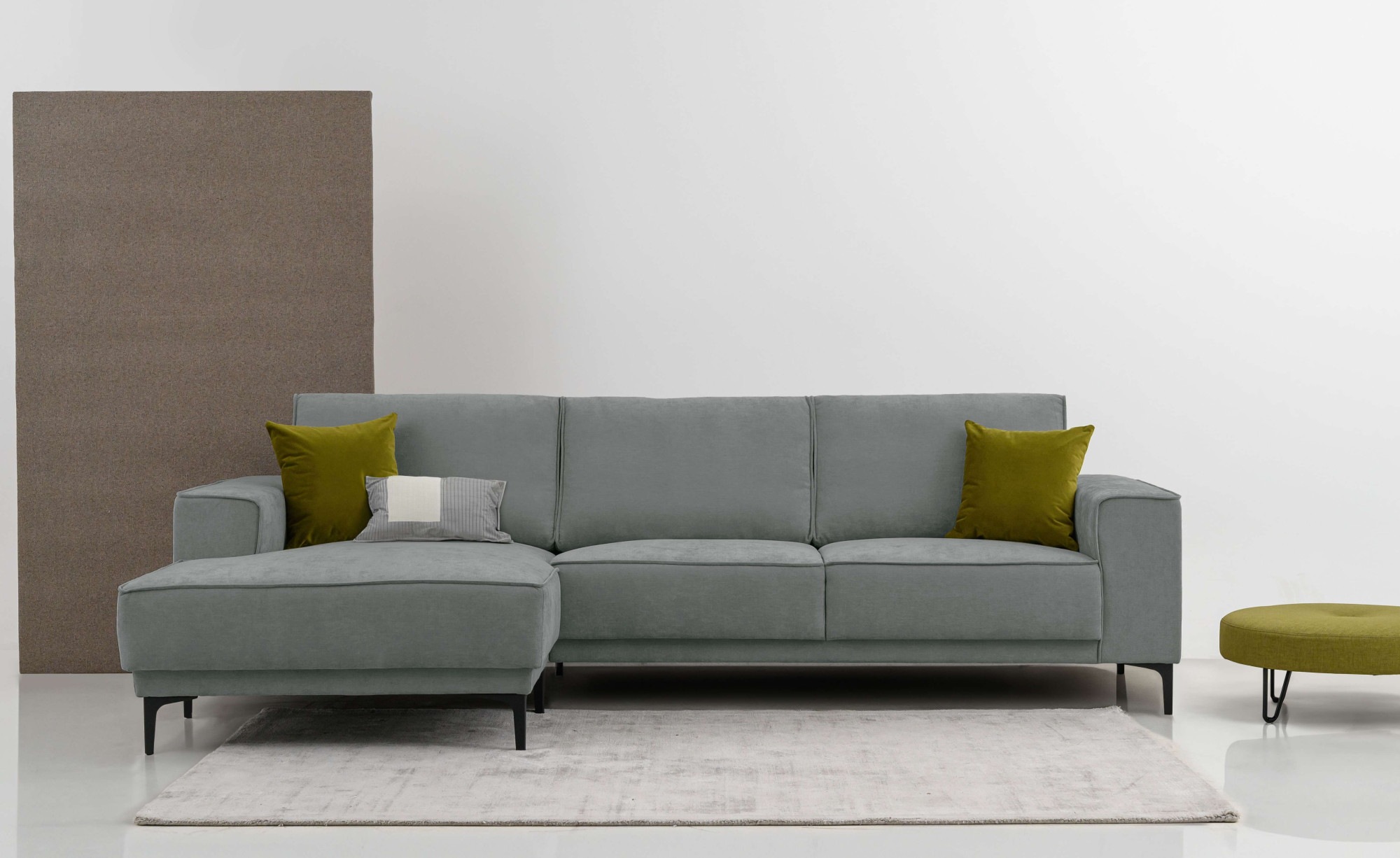 Places of Style Ecksofa »Polsterecke Oland, Struktur, Flachgewebe, Luxus-Mi günstig online kaufen