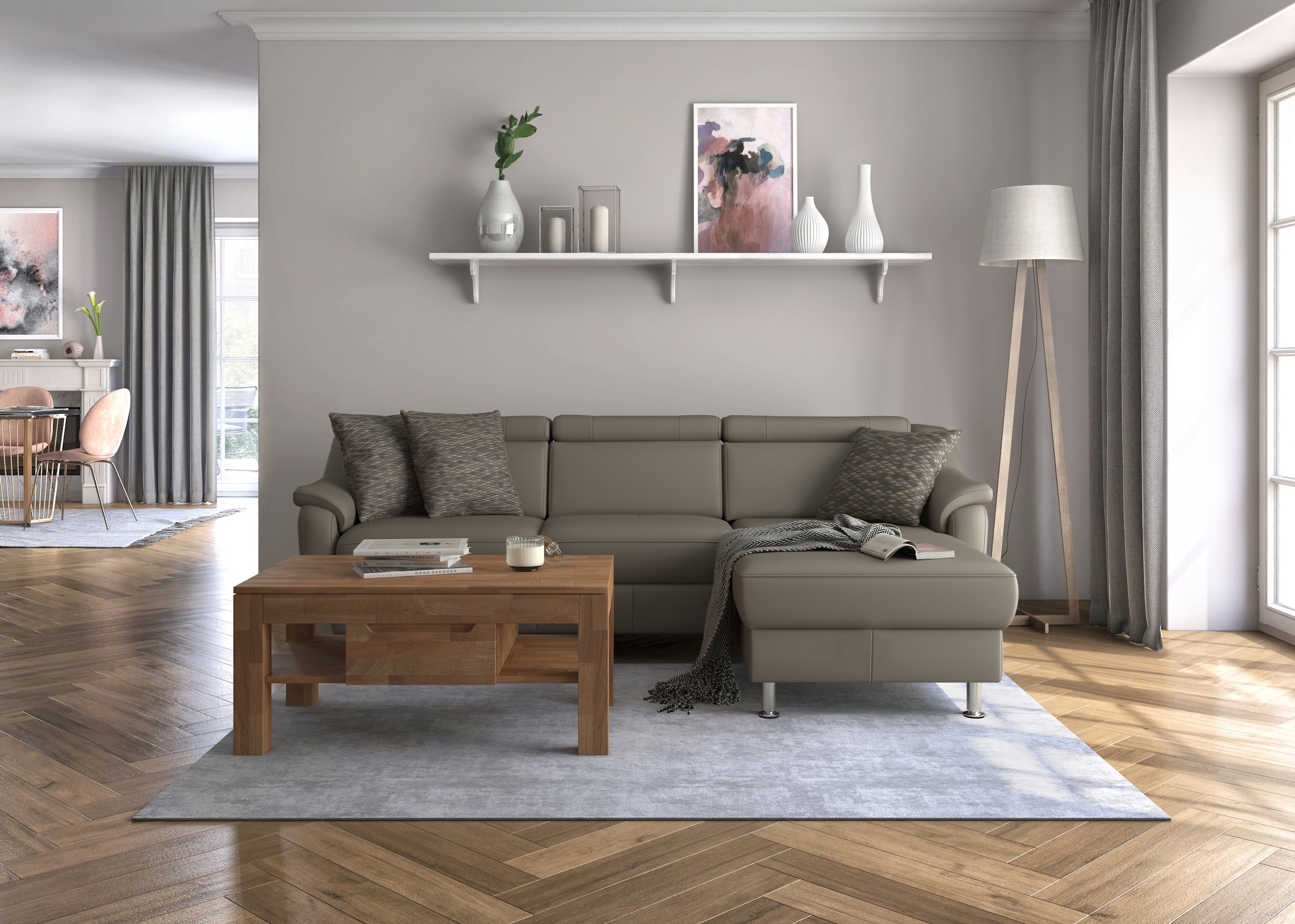 sit&more Ecksofa »Freetown L-Form«, inklusive Kopfteilverstellung und komfortablem Federkern