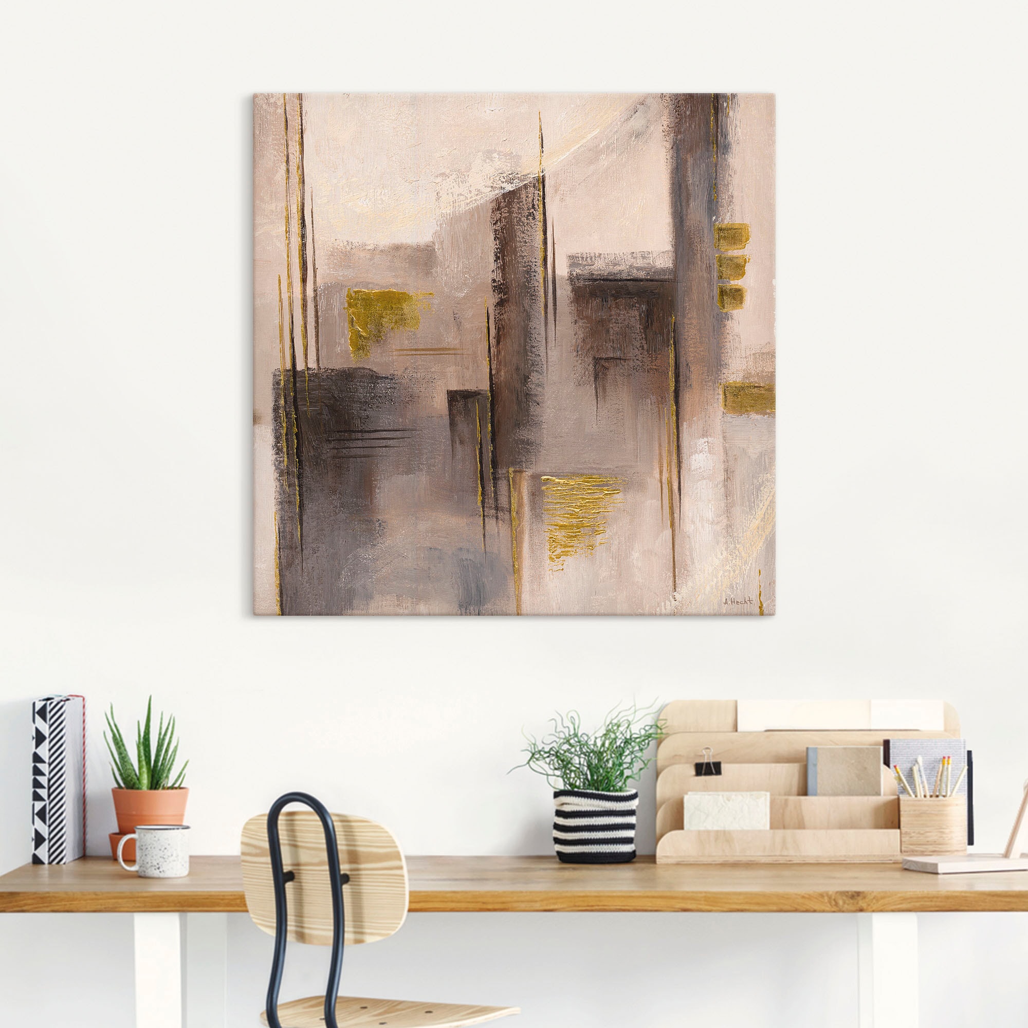Artland Leinwandbild »Abstrakte Skyline I«, Muster, (1 St.), auf Keilrahmen gespannt
