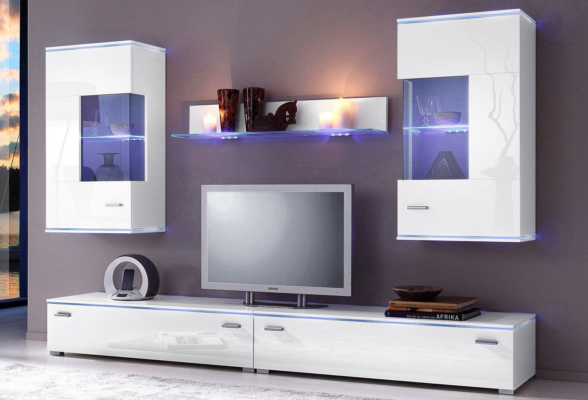 Höltkemeyer Wohnwand »Happy« Set besteht aus 2 Hängevitrinen, 2 Lowboards u günstig online kaufen