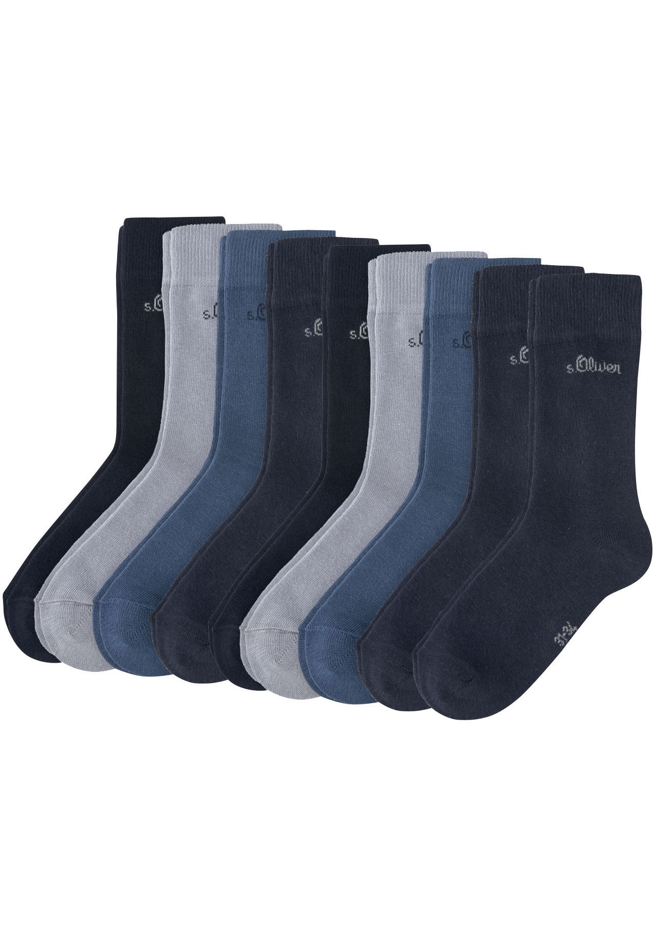 s.Oliver Socken »essentials«, (9 Paar), mit weichem Bund