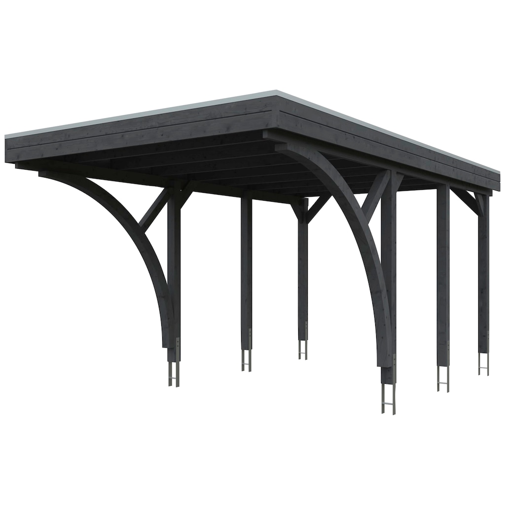 Skanholz Einzelcarport »Friesland Set 6«, Fichtenholz, 270 cm, dunkelgrau