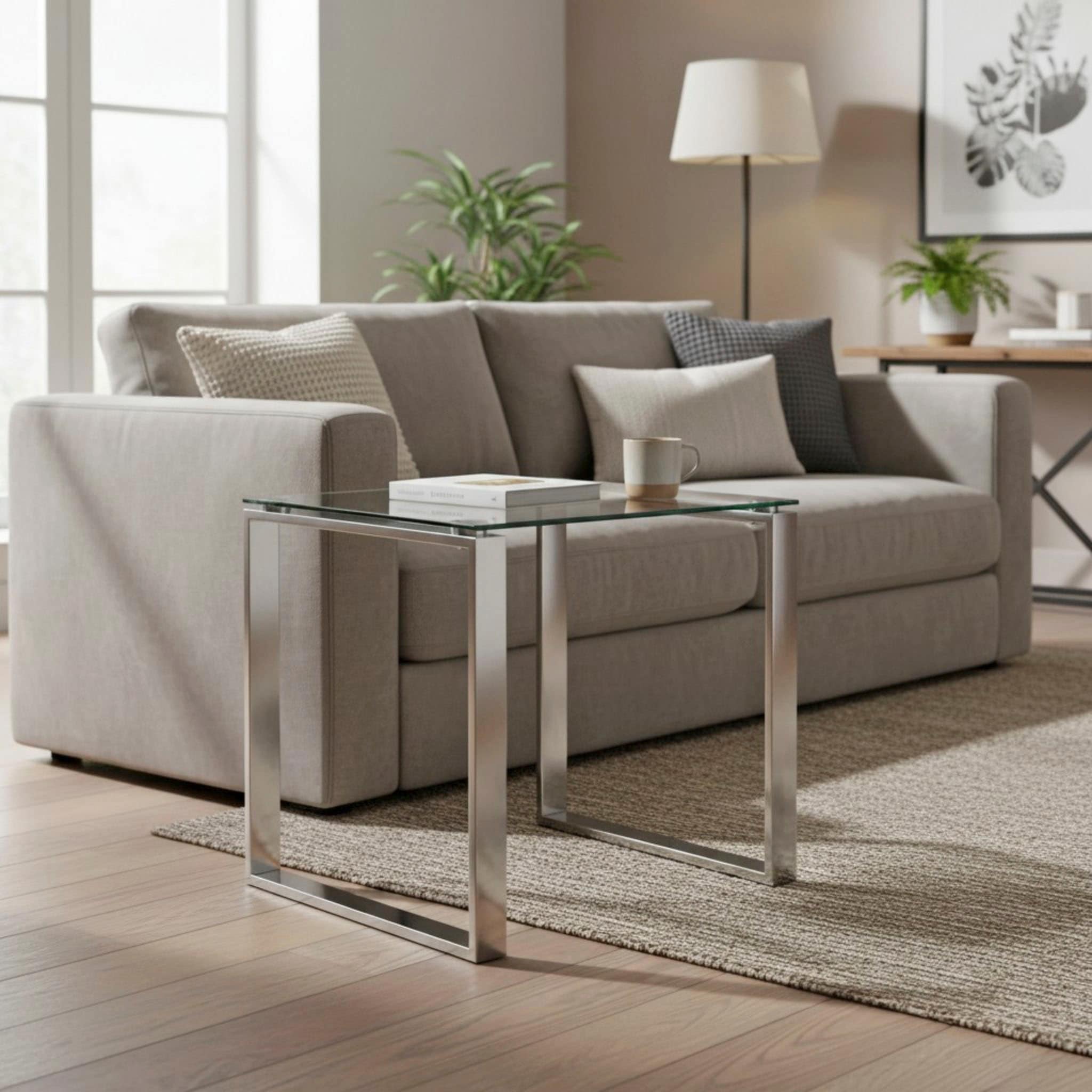 HAKU Beistelltisch »Sofatisch, Wohnzimmertisch« 1 Stk. tlg. quadratisch - aus Metall Silber B/T/H 55/55/55 cm