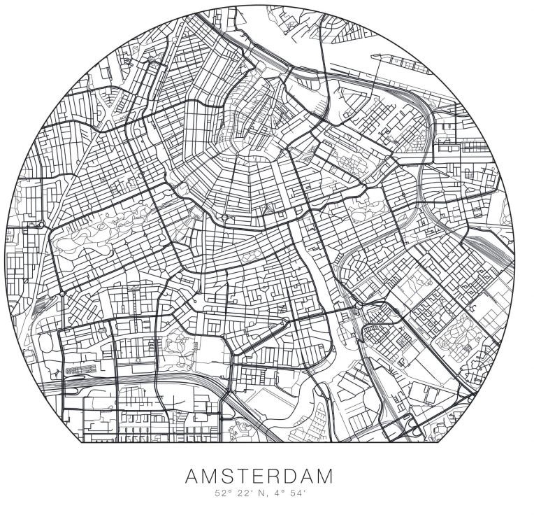 Wandtattoo »Stadtplan Amsterdam Tapete«, (1 St.), selbstklebend, entfernbar