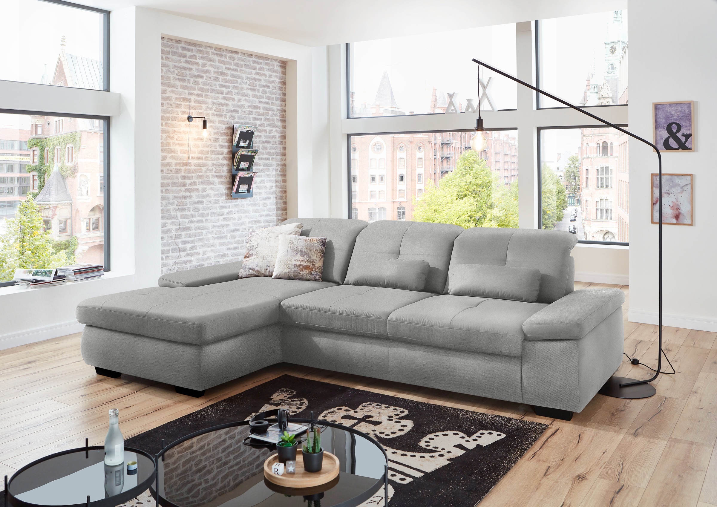 Die PlanBar Ecksofa »MP-IN16012 L-Form, mit Federkern-Polsterung«, inkl. Si günstig online kaufen