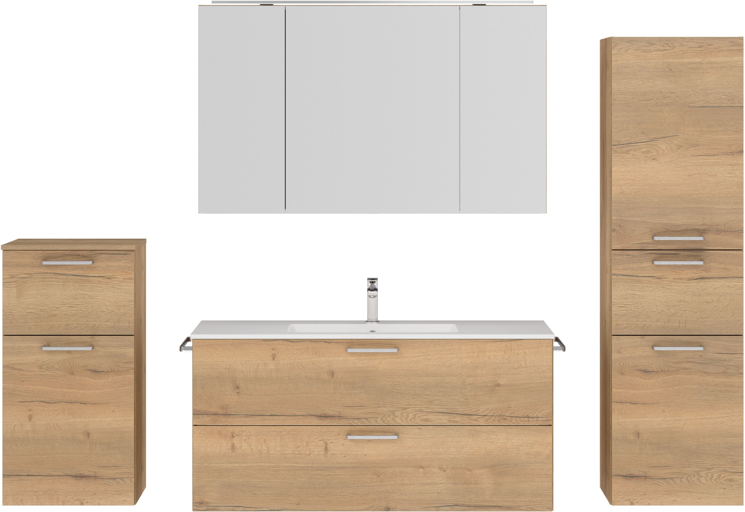 nobilia® Badmöbel-Set »Tolvina«, (4 St., vormontiert, mit Soft-Close), inkl günstig online kaufen