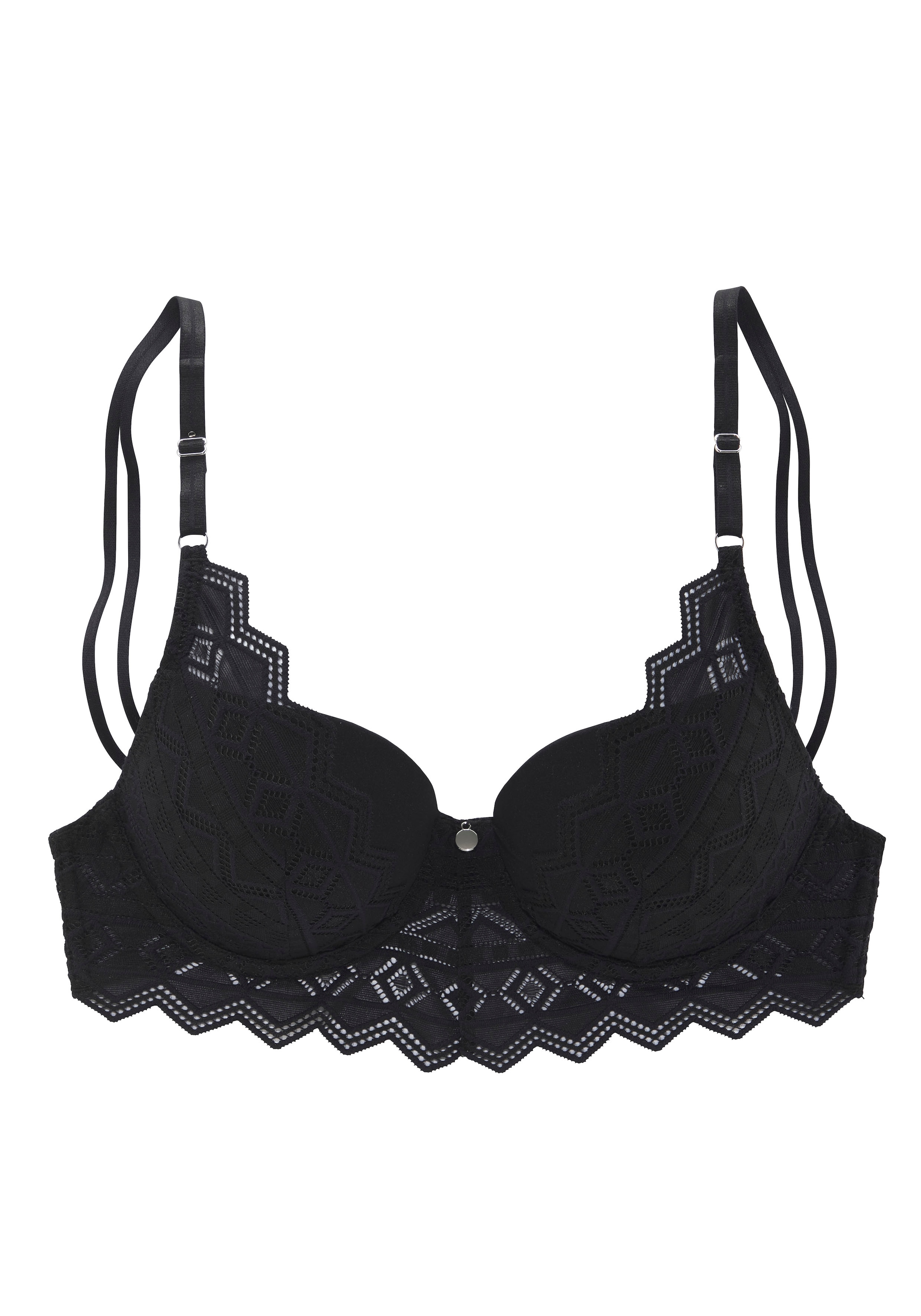 s.Oliver Push-up-BH »Romane«, mit Bügel und graphischer Spitze in transparenter Optik, Dessous