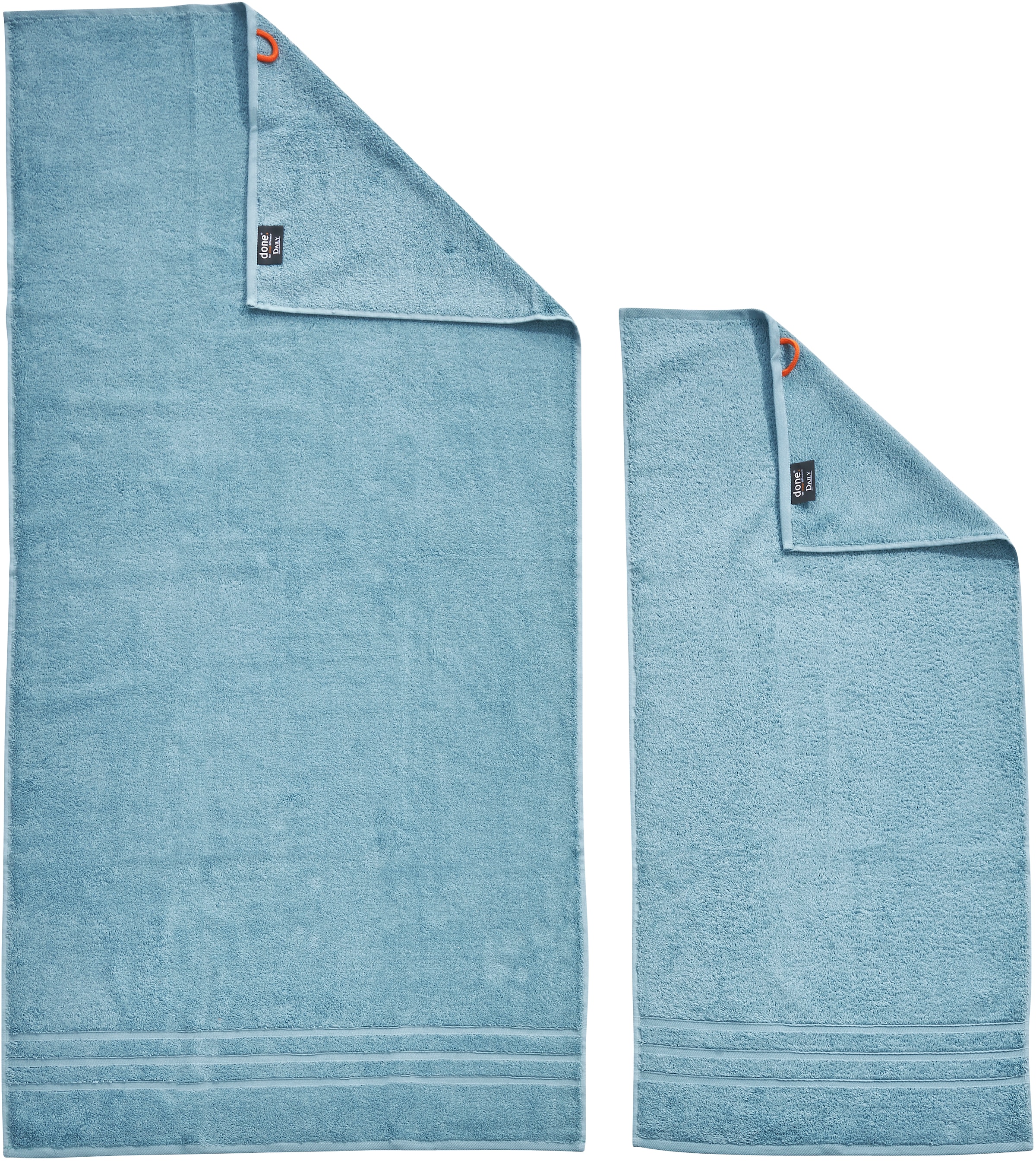 done.® Handtuch Set »Daily Uni«, (Set, 4 St., 2 Handtücher (50x100 cm)-2 Duschtücher (70x140 cm), saugfähiges Walkfrottier, in verschiedenen Set Varianten erhältlich