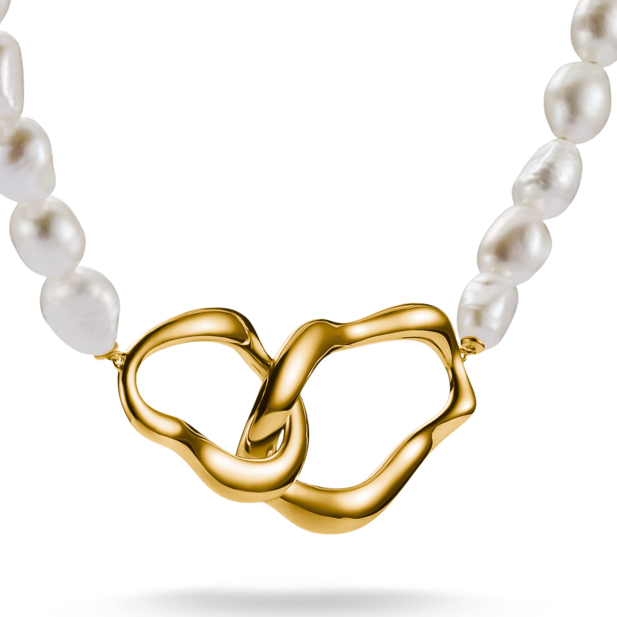 THOMAS SABO Kette mit Anhänger »Natural Beauty Kette mit organisch geformtem Anhänger, Bold Elegance«, mit Süßwasserzuchtperle