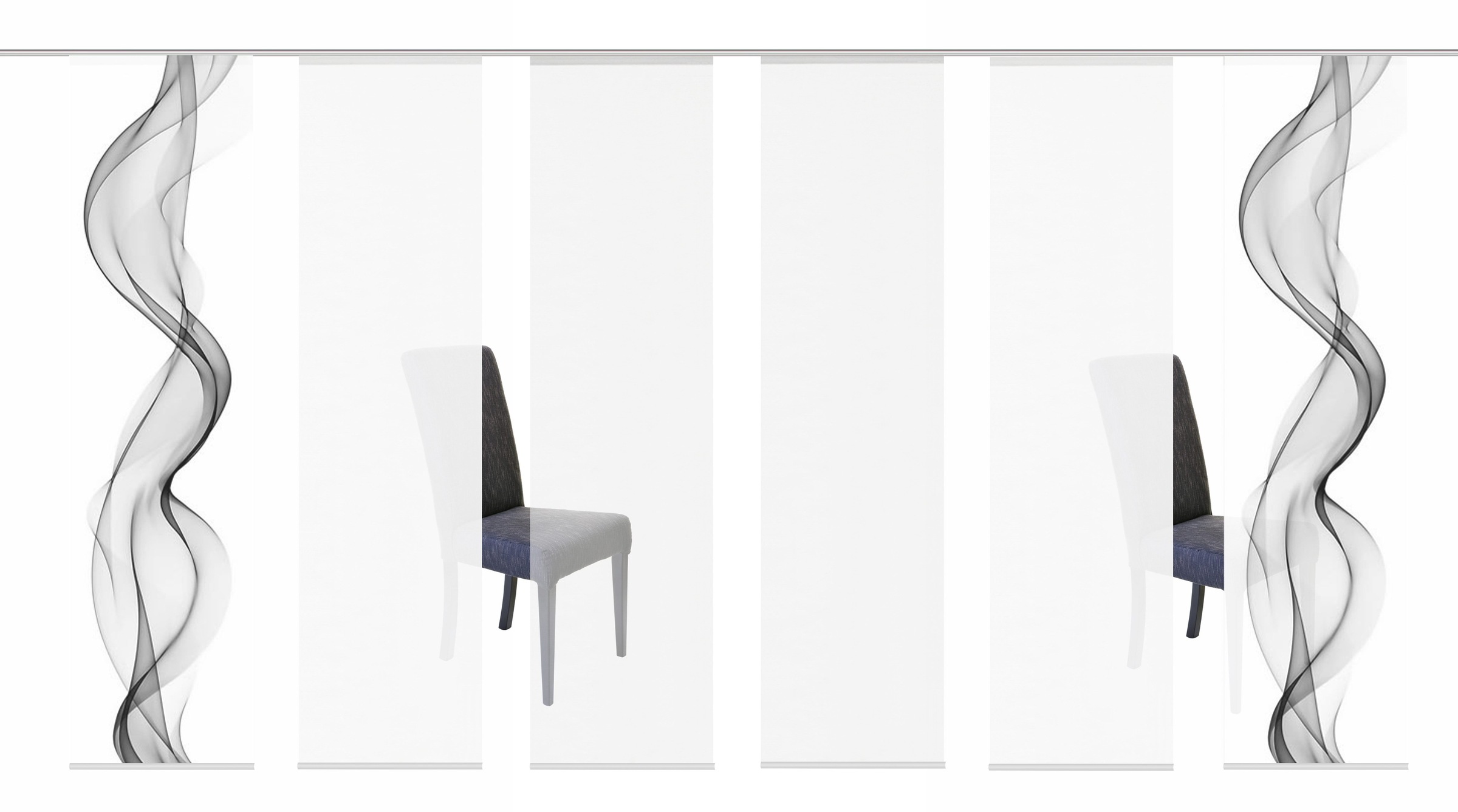 HOME WOHNIDEEN Schiebegardine »ALBERTA« Klettband 6 Stk. tlg. HxB: 245x60, günstig online kaufen