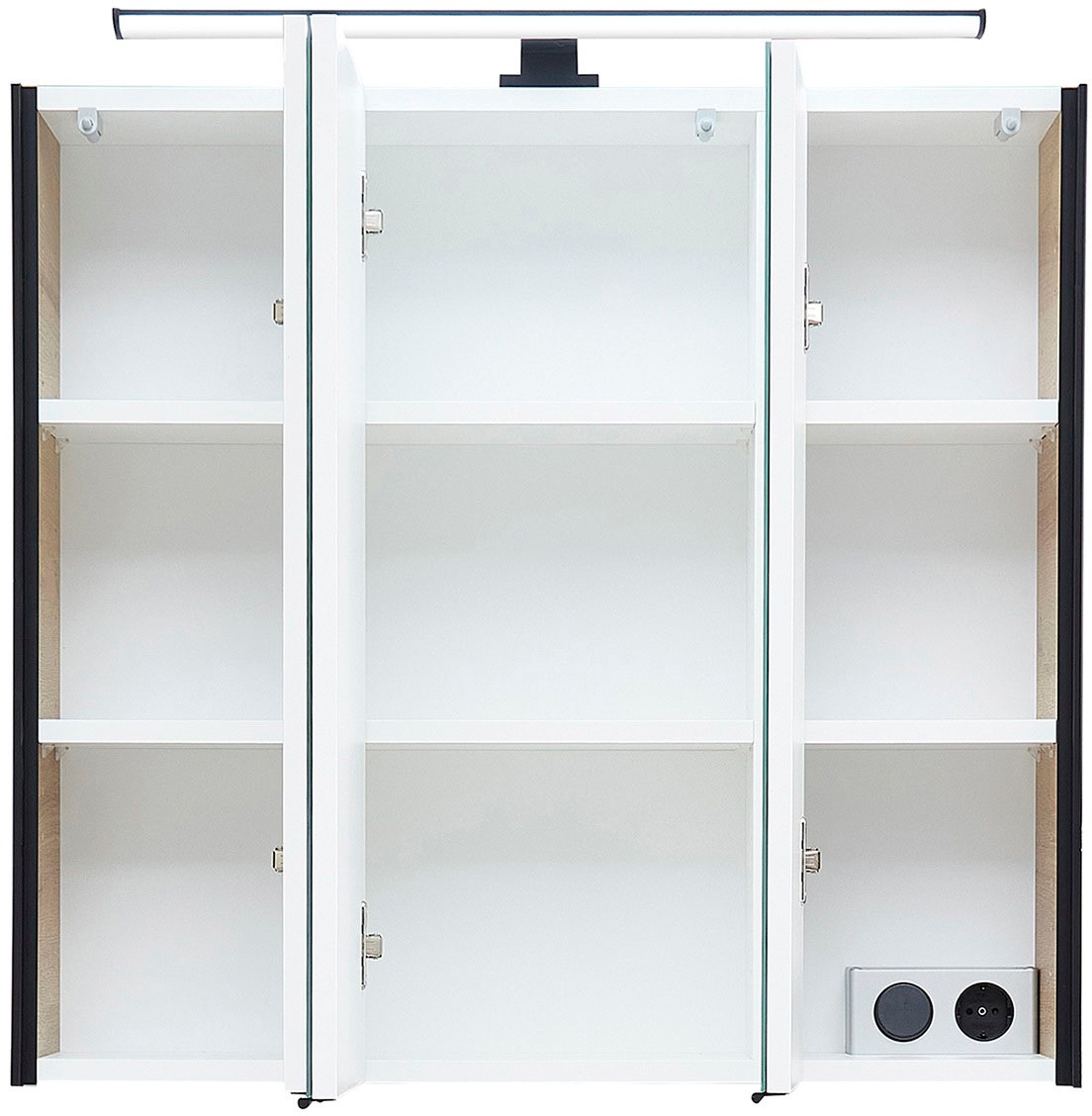 Saphir Badmöbel-Set »Quickset 395 2-teilig, Keramik-Waschtisch mit LED-Spiegelschrank«, (2 St.), Waschplatz 75 cm breit, 3 Türen, 2 Schubladen, Bad-Set