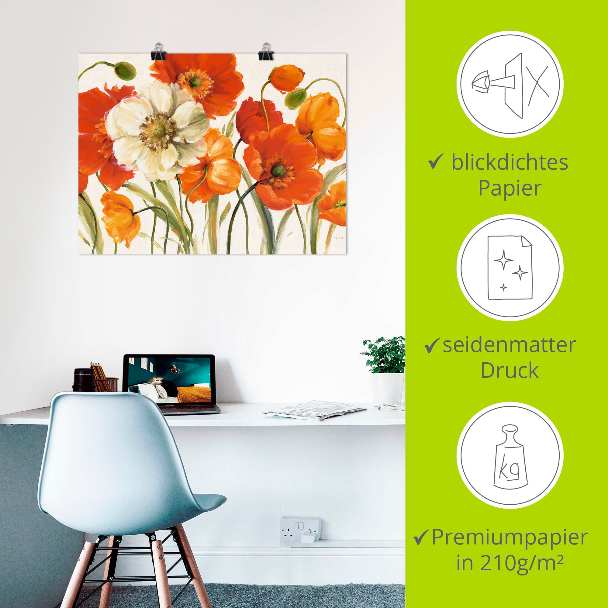 Artland Wandbild »Mohnblumen I«, Blumen, (1 St.), als Leinwandbild, Poster, Wandaufkleber in verschied. Größen
