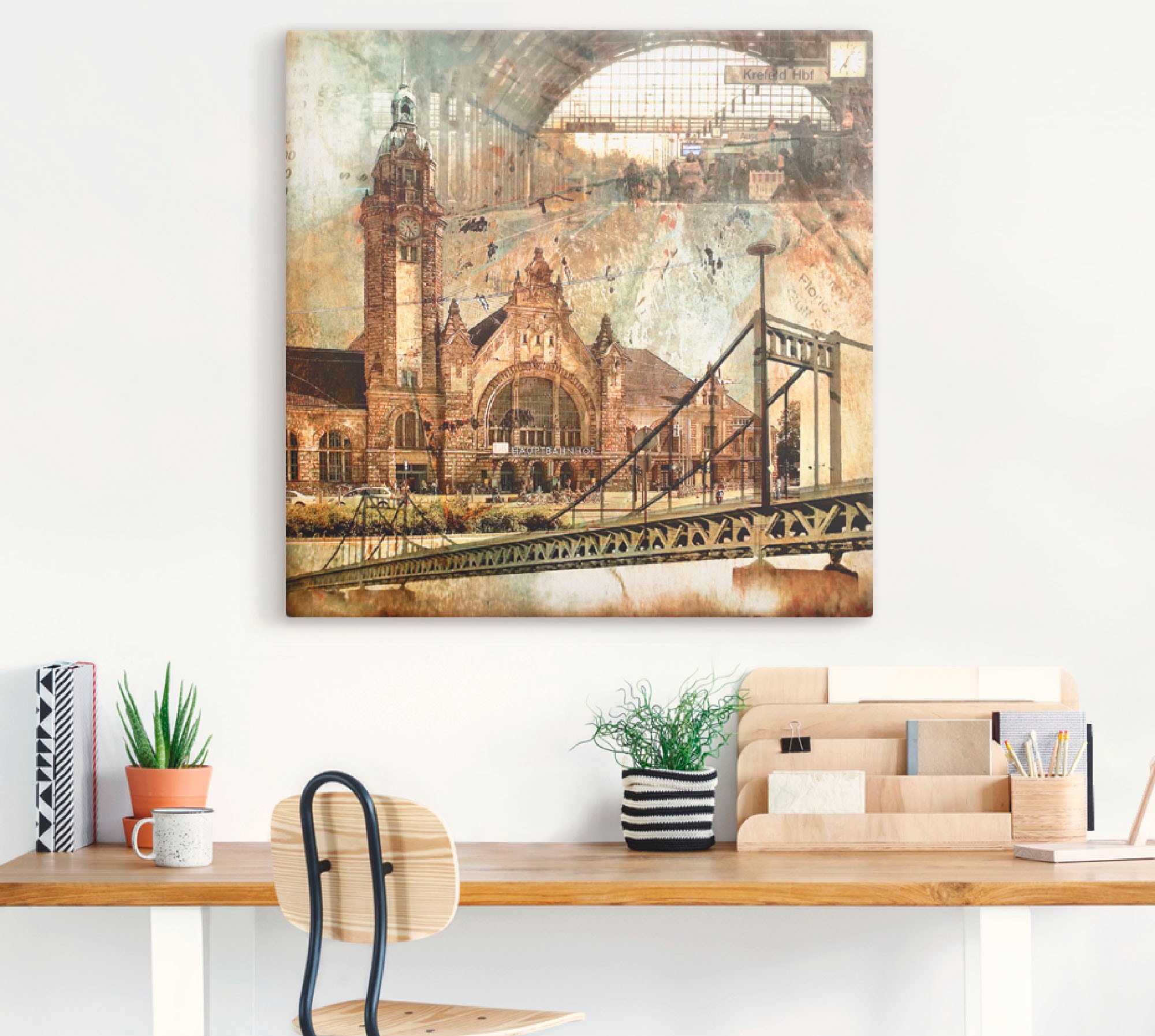 Artland Wandbild »Krefeld Skyline Abstrakte Collage«, Gebäude, (1 St.), als günstig online kaufen