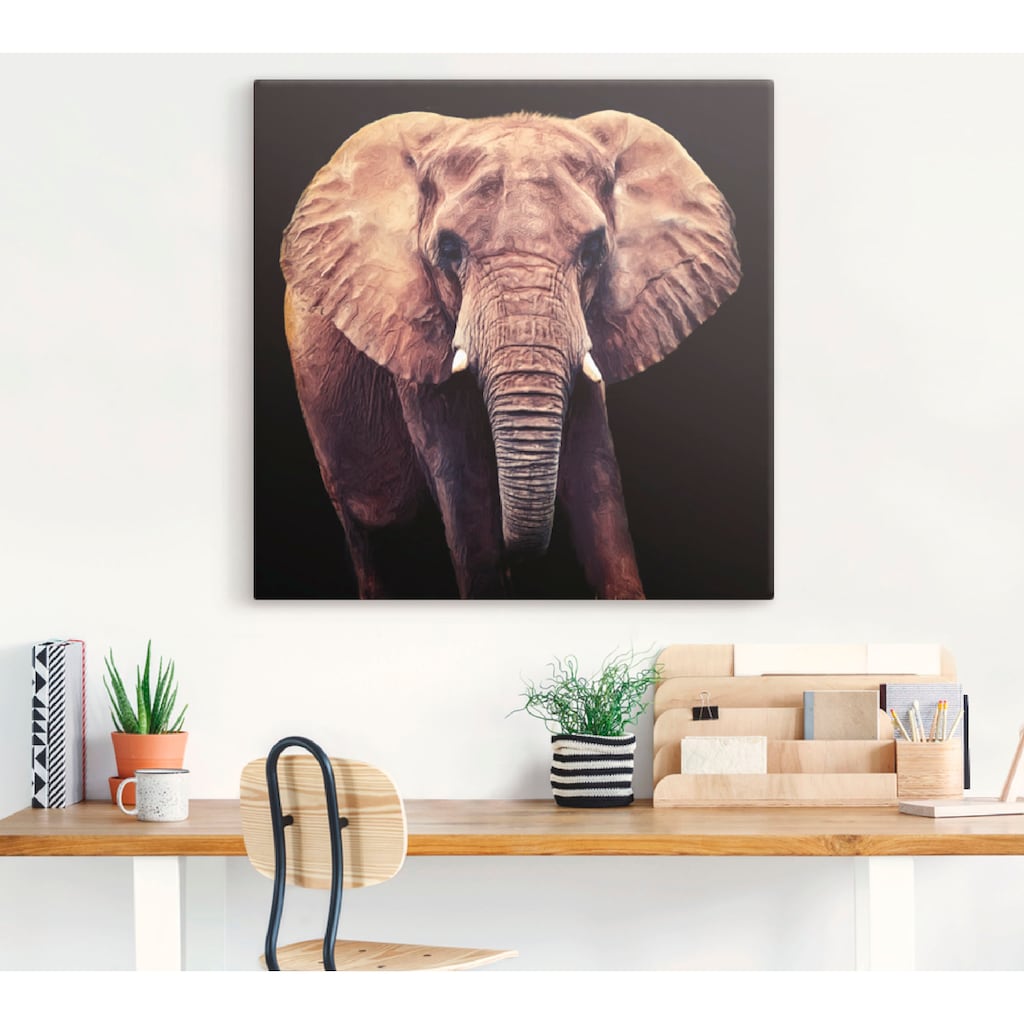 Artland Leinwandbild »Elefant«, Wildtiere, (1 St.)