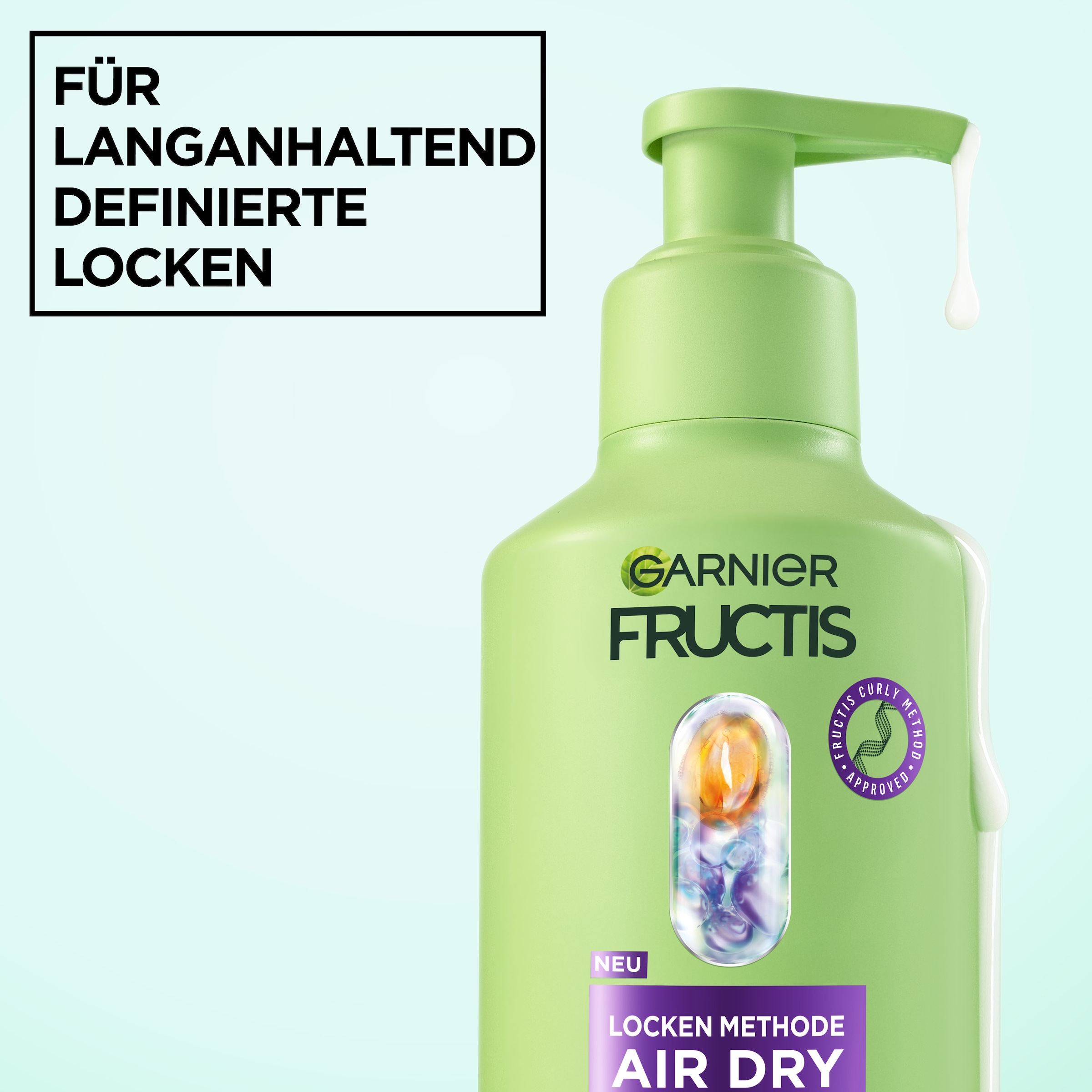 GARNIER Leave-in Pflege »LOCKEN METHODE AIR DRY CREAM« Für lockiges Haar, bändigt Frizz bis zu 100 Stunden