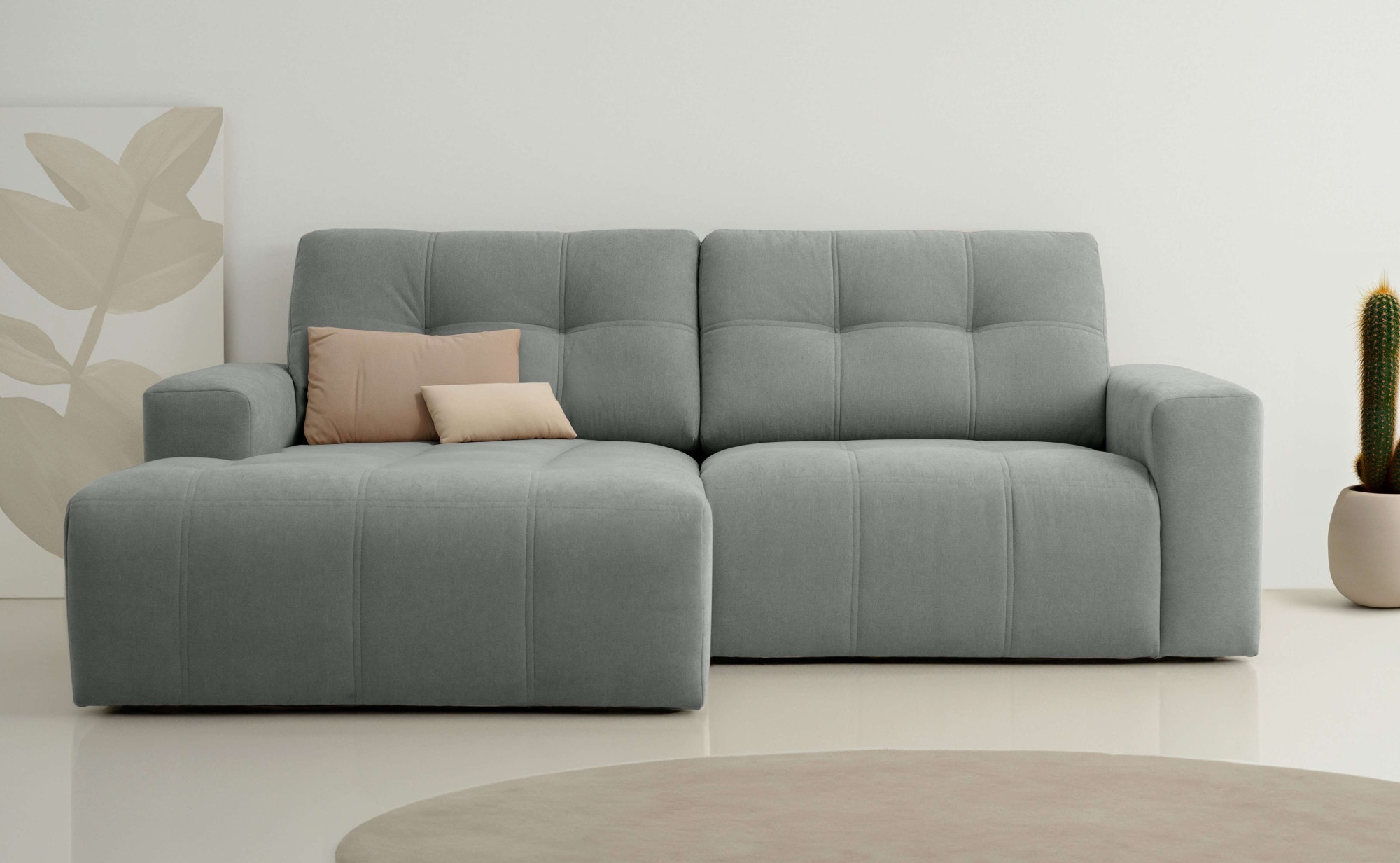 Home affaire Ecksofa »Turnon, Lounge-sofa, Breite 221 cm«, Chenille, mit Kn günstig online kaufen
