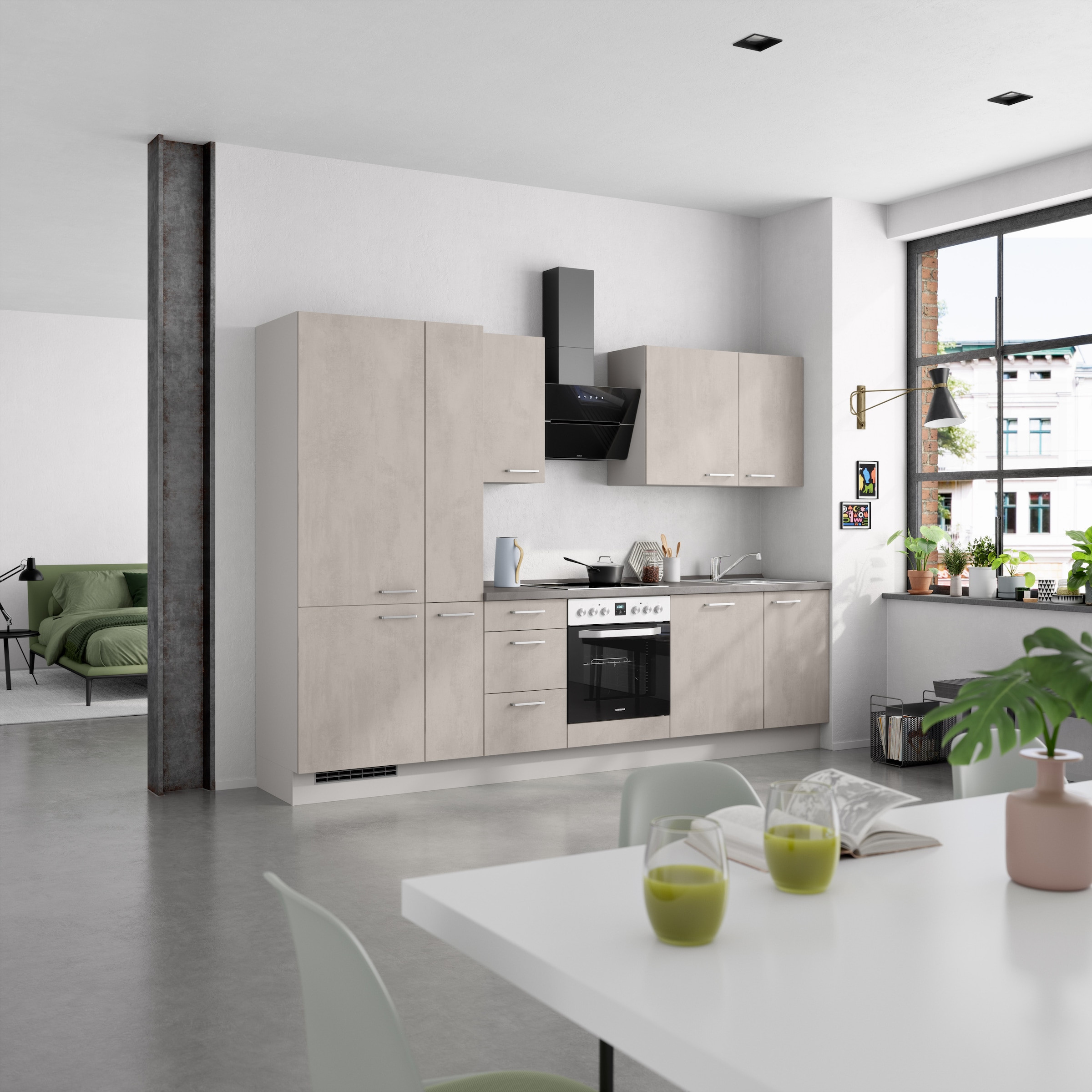 nobilia® Küchenzeile »"Riva II"«, vormontiert, Ausrichtung wählbar, Breite 300 cm, wahlw. mit E-Geräten