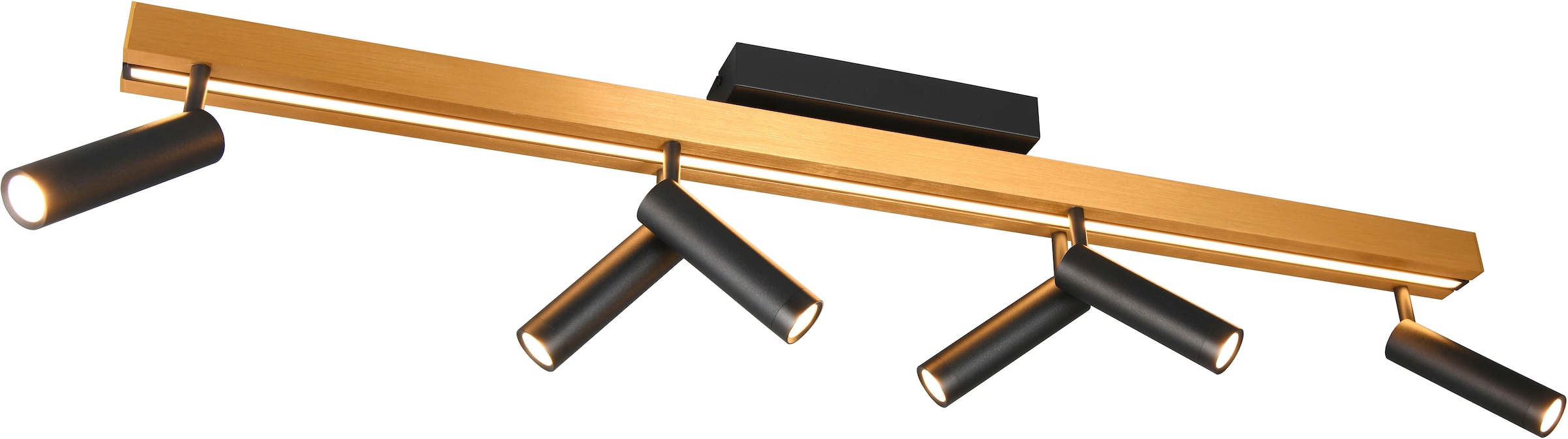 TRIO Leuchten LED Deckenleuchte »ZENO ausziehbare LED Deckenlampe mit 6 verstellbaren Spots dimmbar CCT« LED-Board 1 Stk. warmweiß - kaltweiß getrennt schaltbare Spots, Lichtfarbe einstellbar inkl Fernbedienung