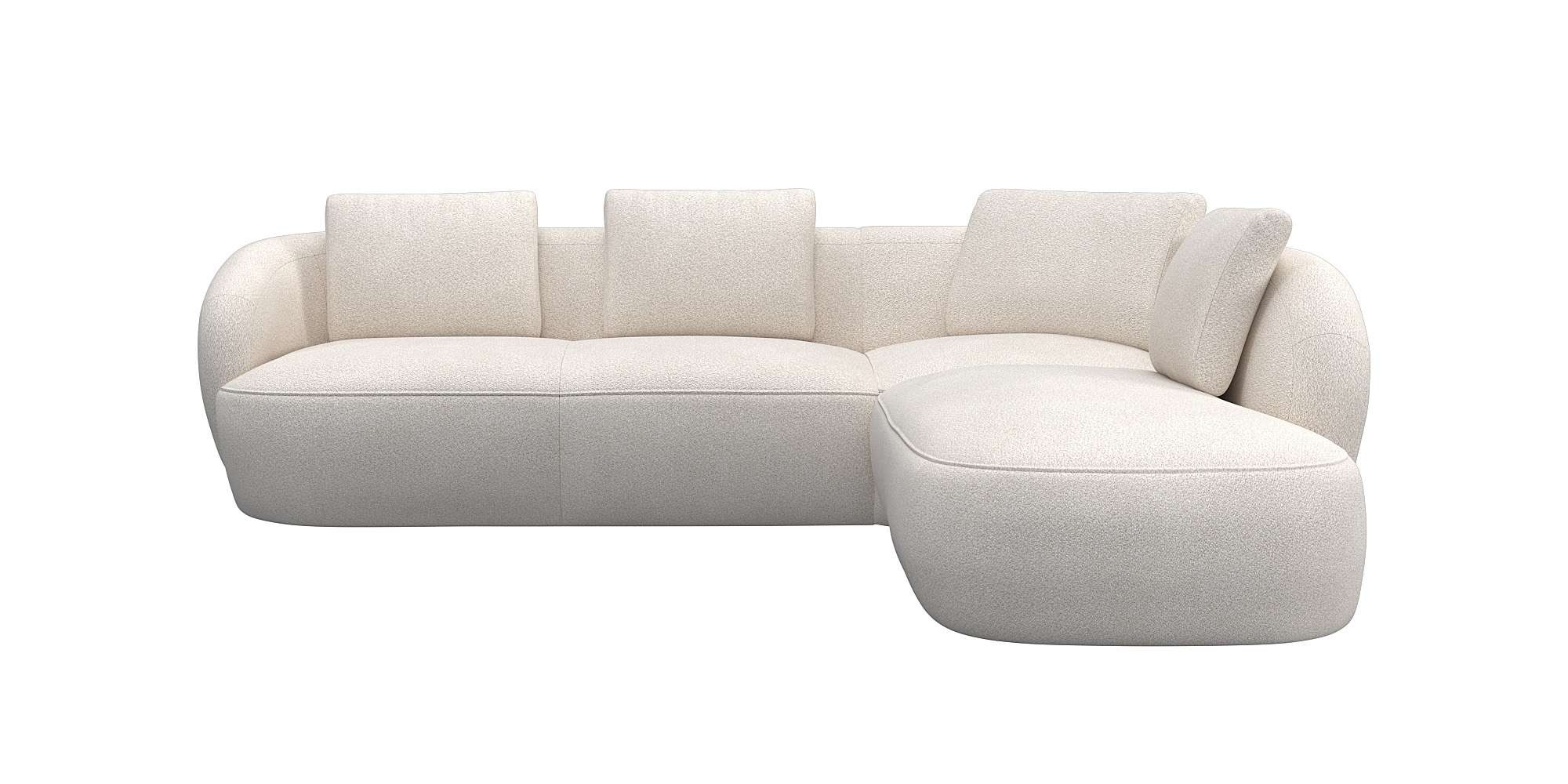 FLEXLUX Ecksofa "Torino, rund, L-Form, Sofa-Ecke mit Ottomane", Modernes, o günstig online kaufen