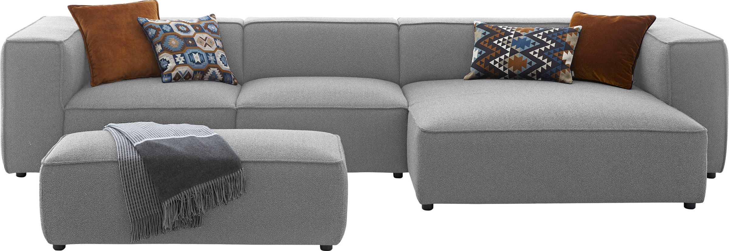 W.SCHILLIG Ecksofa »around-the-block«, mit eleganter Biese, mit Federkern, Breite 341 cm