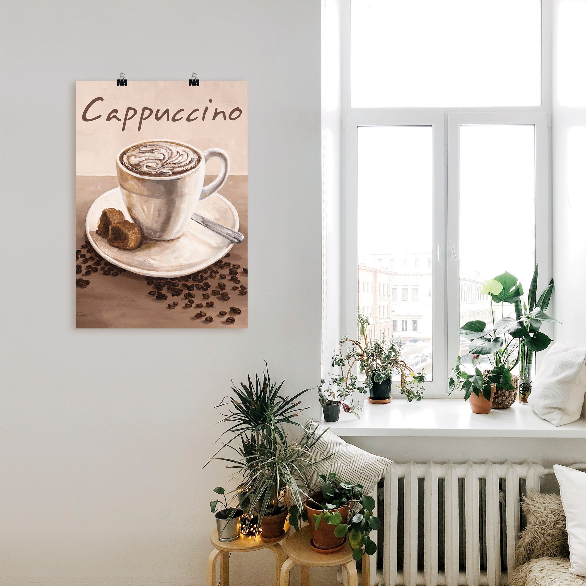 Artland Wandbild »Cappuccino - Kaffee«, Kaffee Bilder, (1 St.), als Leinwandbild, Poster, Wandaufkleber in verschied. Größen