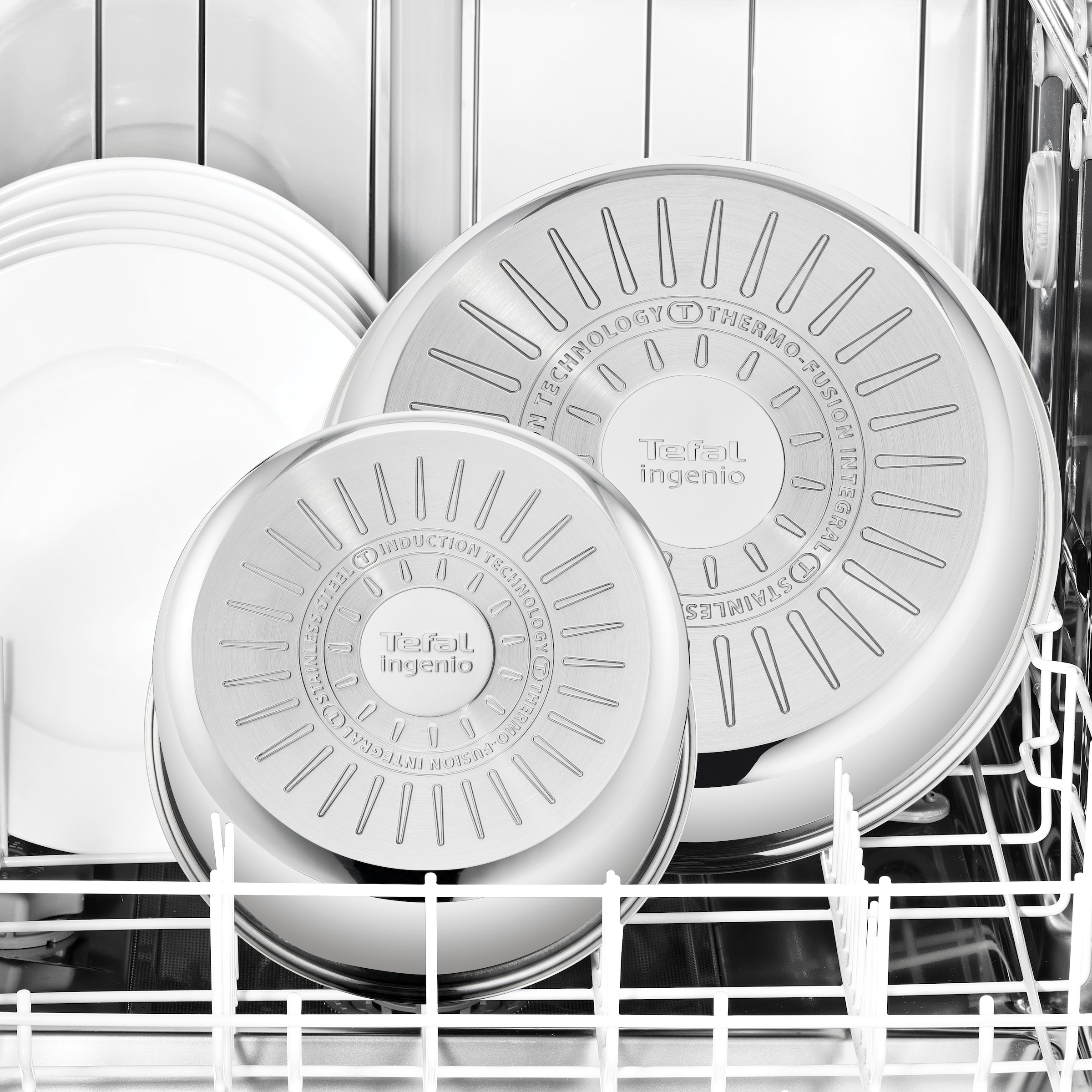 Tefal Topf-Set »Ingenio Emotion«, Edelstahl, (Set, 13 tlg.), Premium Edelstahl, abnehmbarer Griff, platzsparend, stapelbar