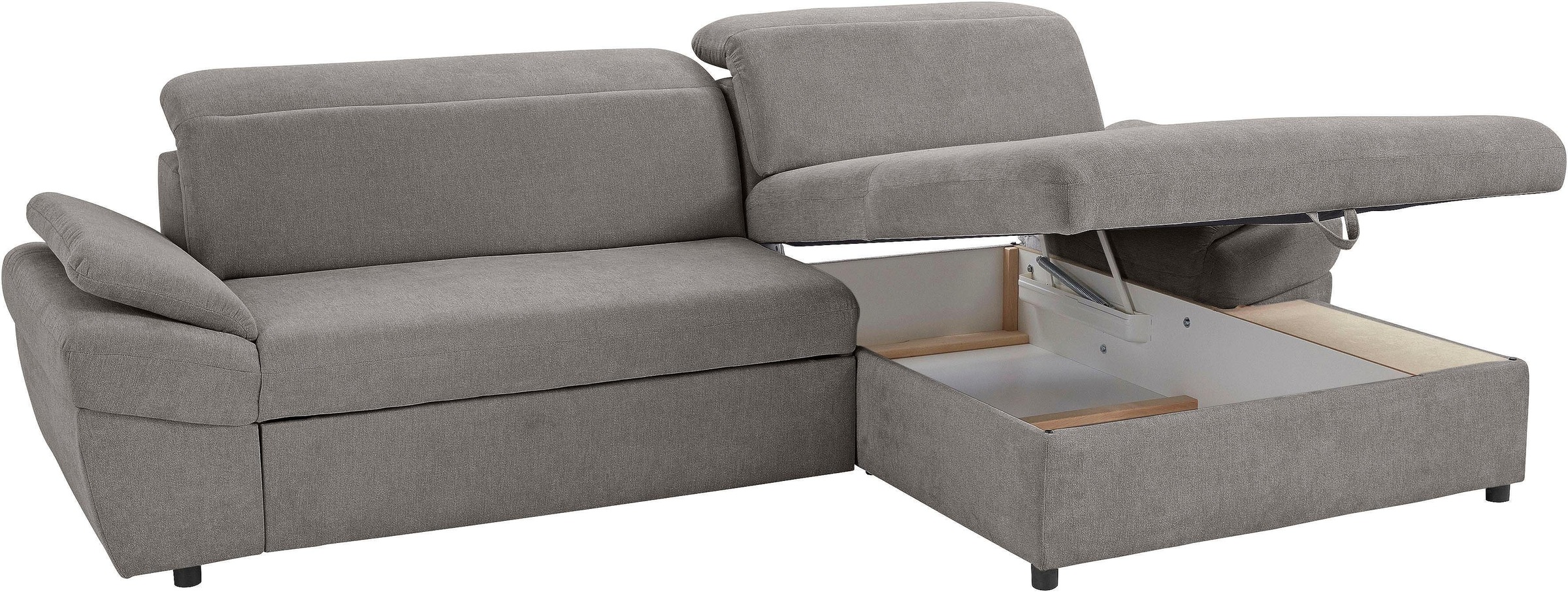 exxpo - sofa fashion Ecksofa »Kyoto, inkl. Kopfteil- und Armteilverstellung, hoher Sitzkomfort«, wahlweise mit Bettfunktion und Bettkasten, hochwertige Bezüge, L-Form