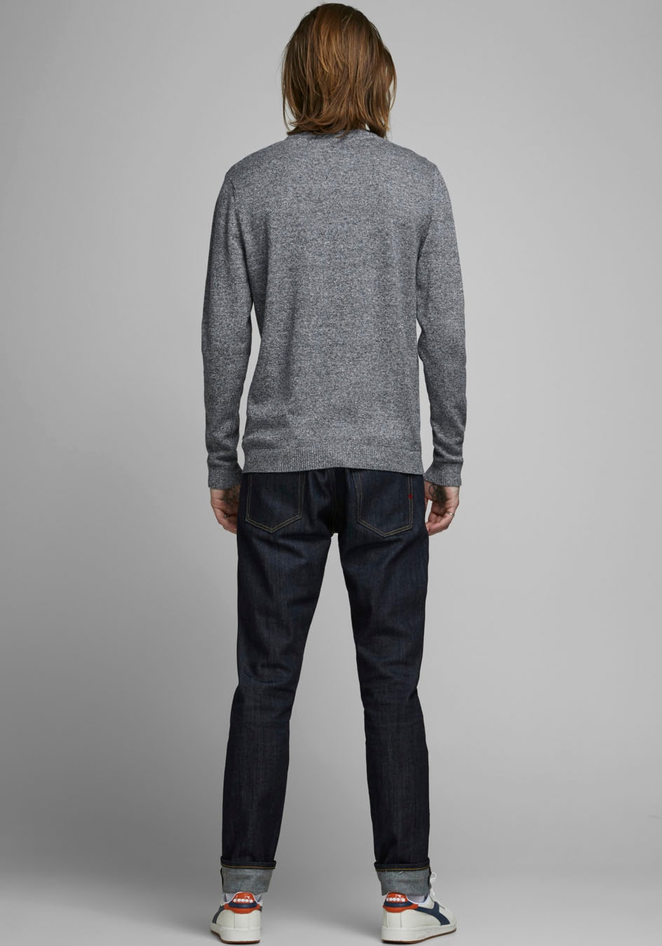 Jack & Jones Rundhalspullover »JJEBASIC mit Rundhals, ideal für Job und Freizeit«, unifarben, modisch, slim fit, Baumwolle, Rundhals