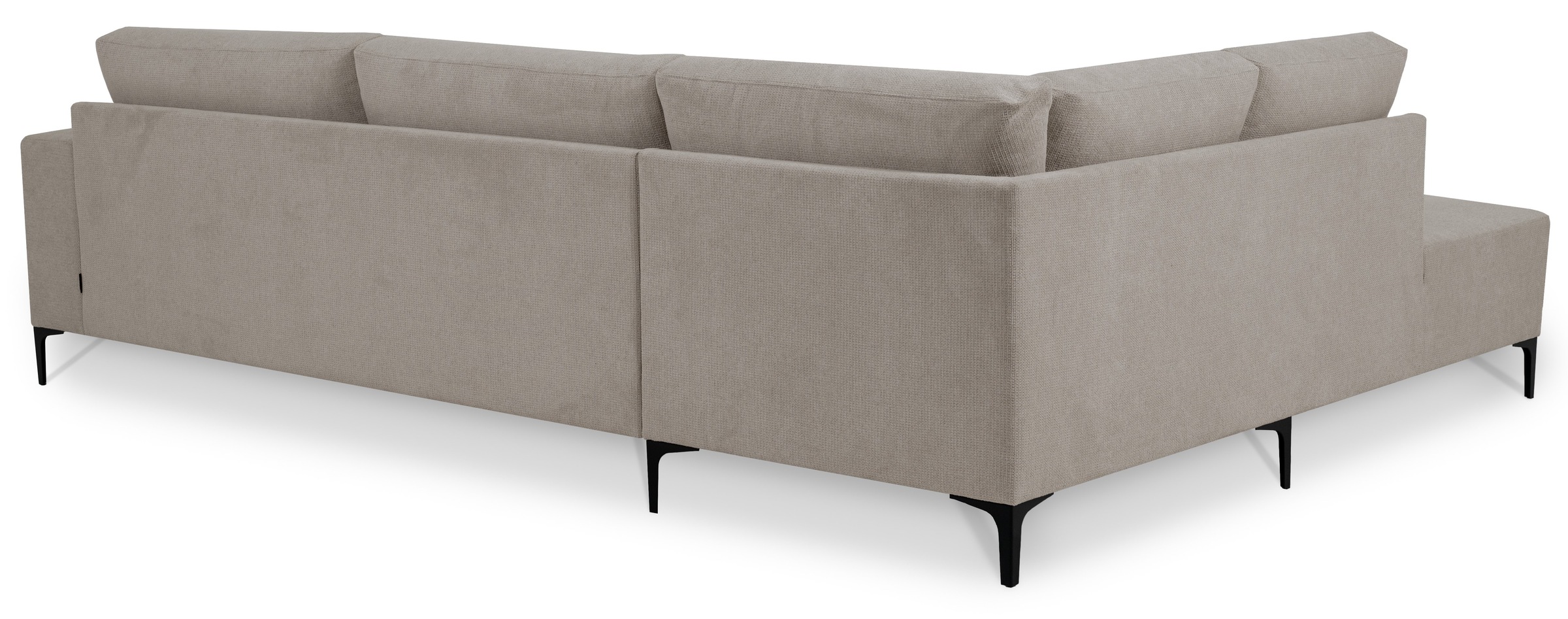 Places of Style Ecksofa »Xander, L-Form,«, Breite 289 cm, Webstoff, Soft-Touch Chenille, schwarze Metallfüßen