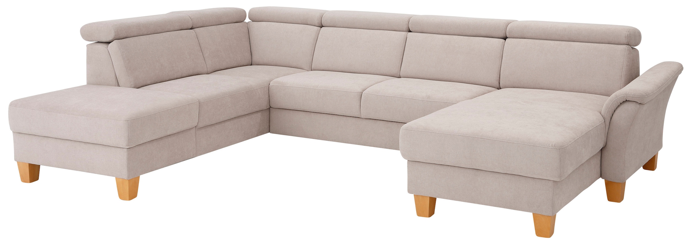 Home affaire Wohnlandschaft »Conville U-Form« Kopfteilverstellung wahlweise mit Bettfunktion und Bettkasten