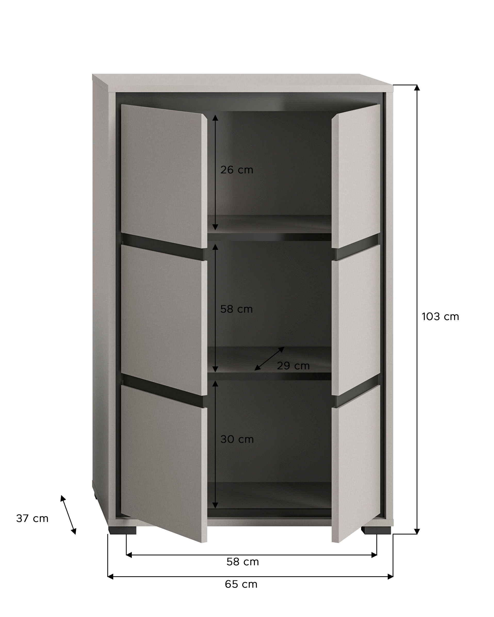INOSIGN Schuhschrank »Skygge«, (1 St.), Garderobe, Flur, Breite 65 cm